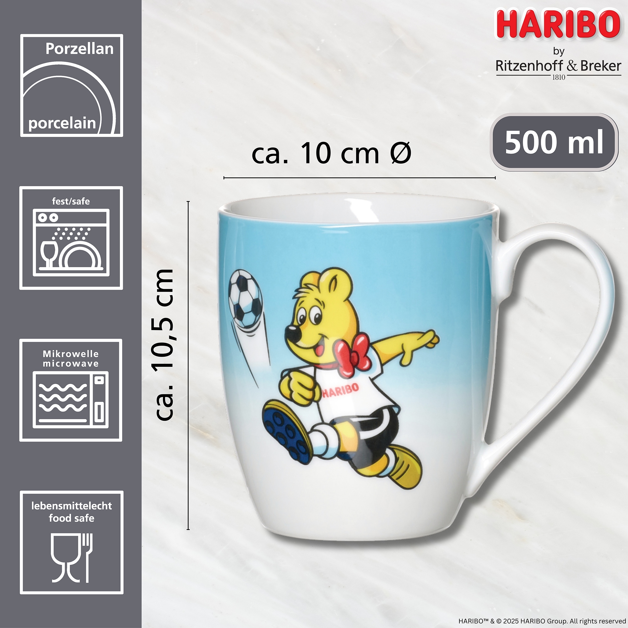 Ritzenhoff & Breker Becher »HARIBO Sport, Soccer, 500 ml«, (1 tlg.), spülmaschinenfest