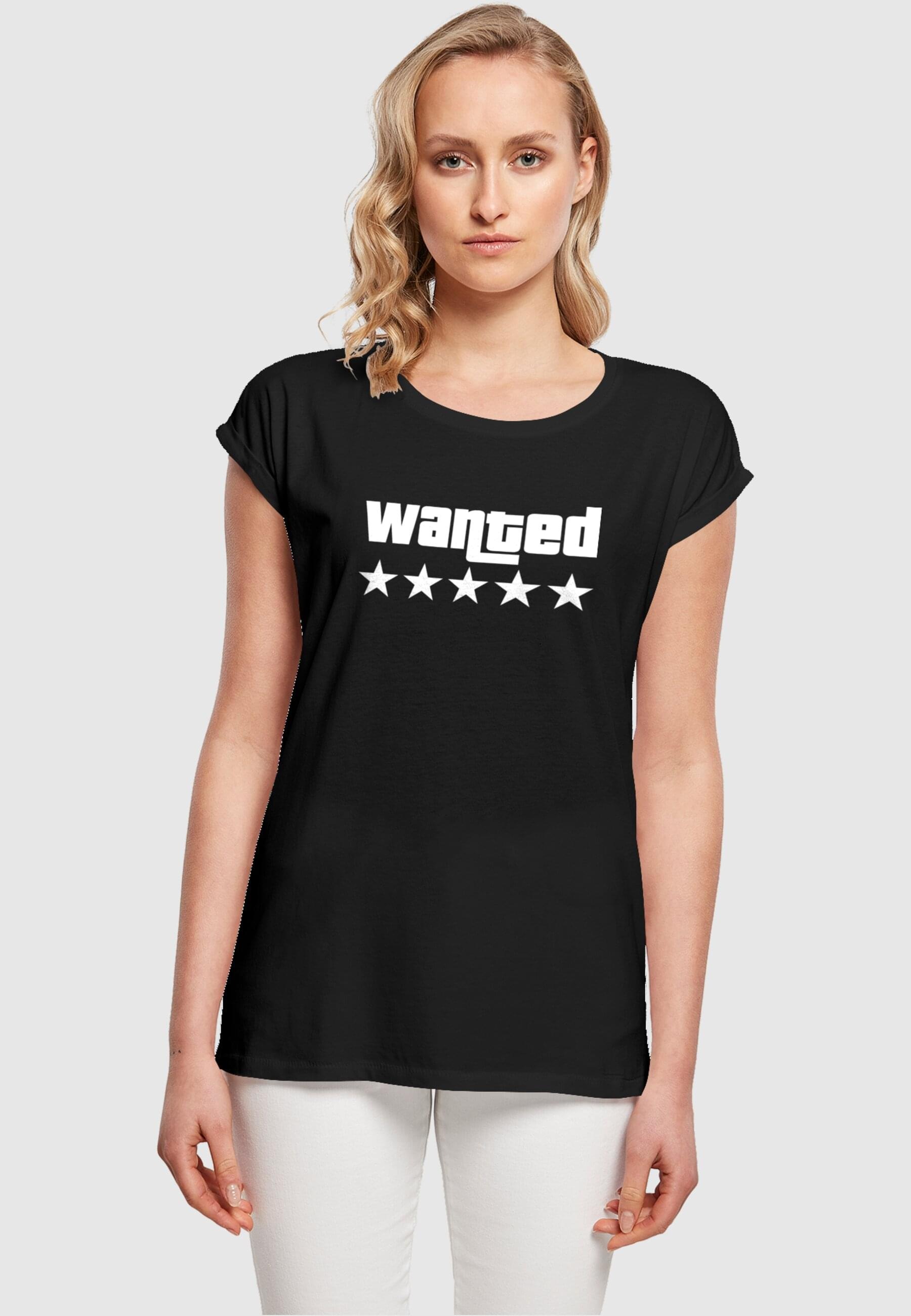 Merchcode T-Shirt »Damen Laides Wanted Extended Shoulder Tee«, (1 tlg.)  online kaufen | BAUR
