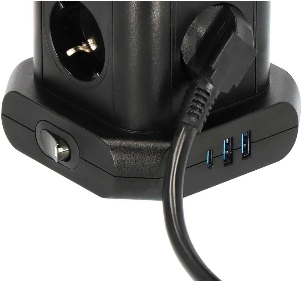 Brennenstuhl Steckdosenleiste »Steckdosenturm 8-fach« 11-fach (Ein- / Ausschalter | Klappendeckel | USB-Anschlüsse Schutzkontaktkupplung;Überspannungsschutz;Schutzkontaktstecker Kabellänge 2 m)