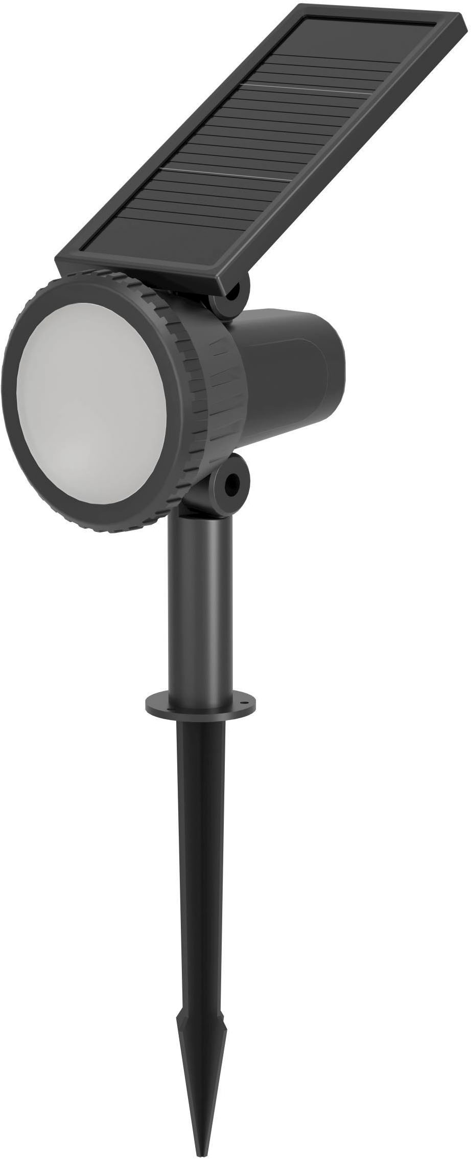 LED Solarleuchte EGLO "Sambuco Solarlampe, Außenlampe, Erdspieß, Gartenstrahler, Kunststoff", schwarz, B:10cm H:37,5cm L:17,5cm, Leuchten, Solarleuchte - L17,5 x B10 x H37,5 cm - schwarz - 3W inkl.
