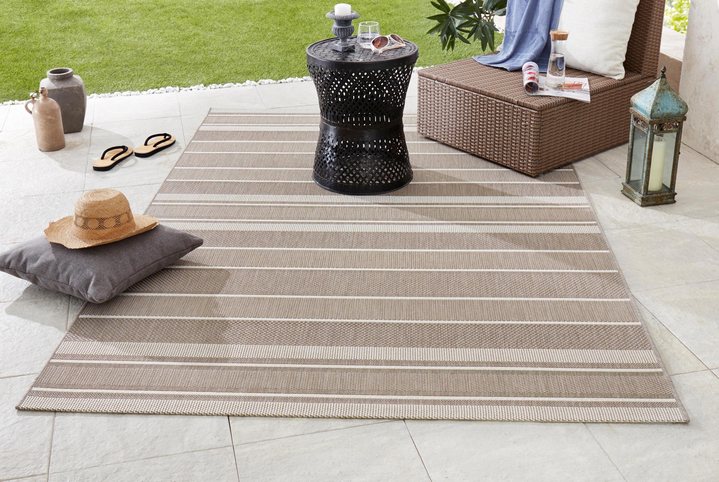 NORTHRUGS Teppich »Strap«, rechteckig, In- Outdoor, Garten, & BAUR Streifen, | Balkon, Terrasse, Wohnzimmer Teppich