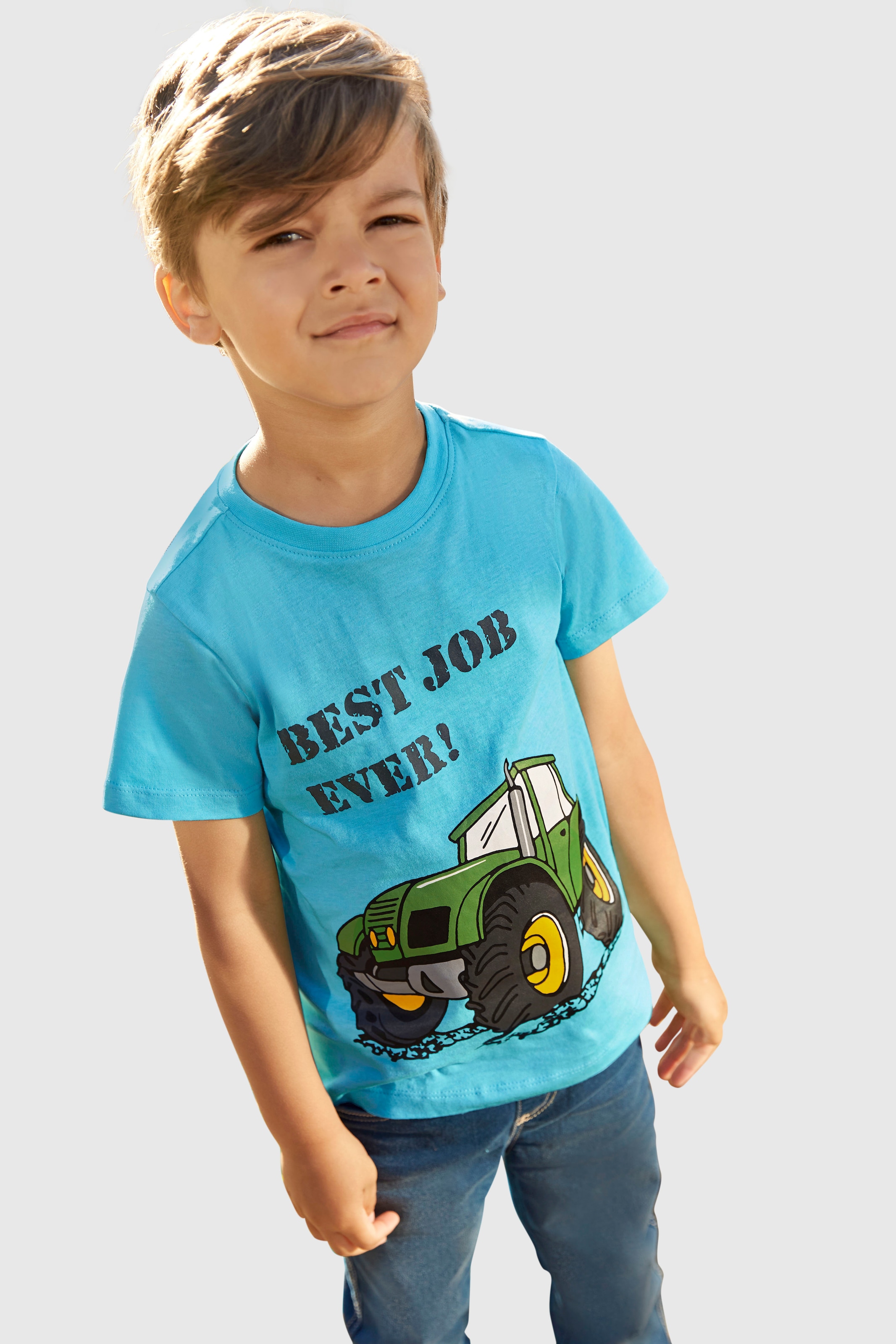 KIDSWORLD T-Shirt »BEST JOB EVER!«, kurzärmelig, bedruckt, Rundhalsausschnitt, aus 100% Baumwolle