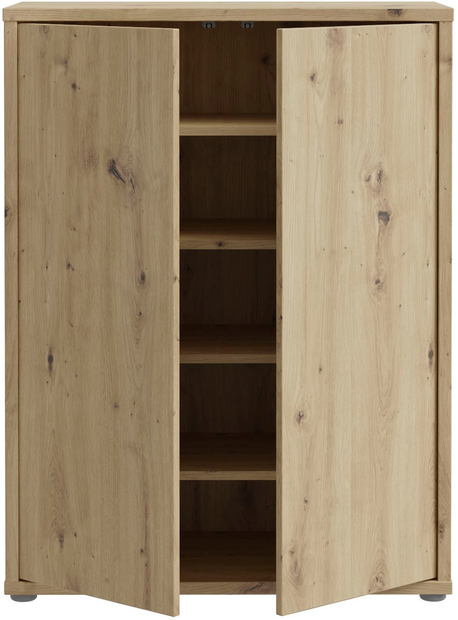 FORTE Schuhschrank »Alice Springs«, (B/H/T 74,5/99,1/34,9 cm), Stauraumschrank, Mehrzweckschrank, grifflose Front, Push to open