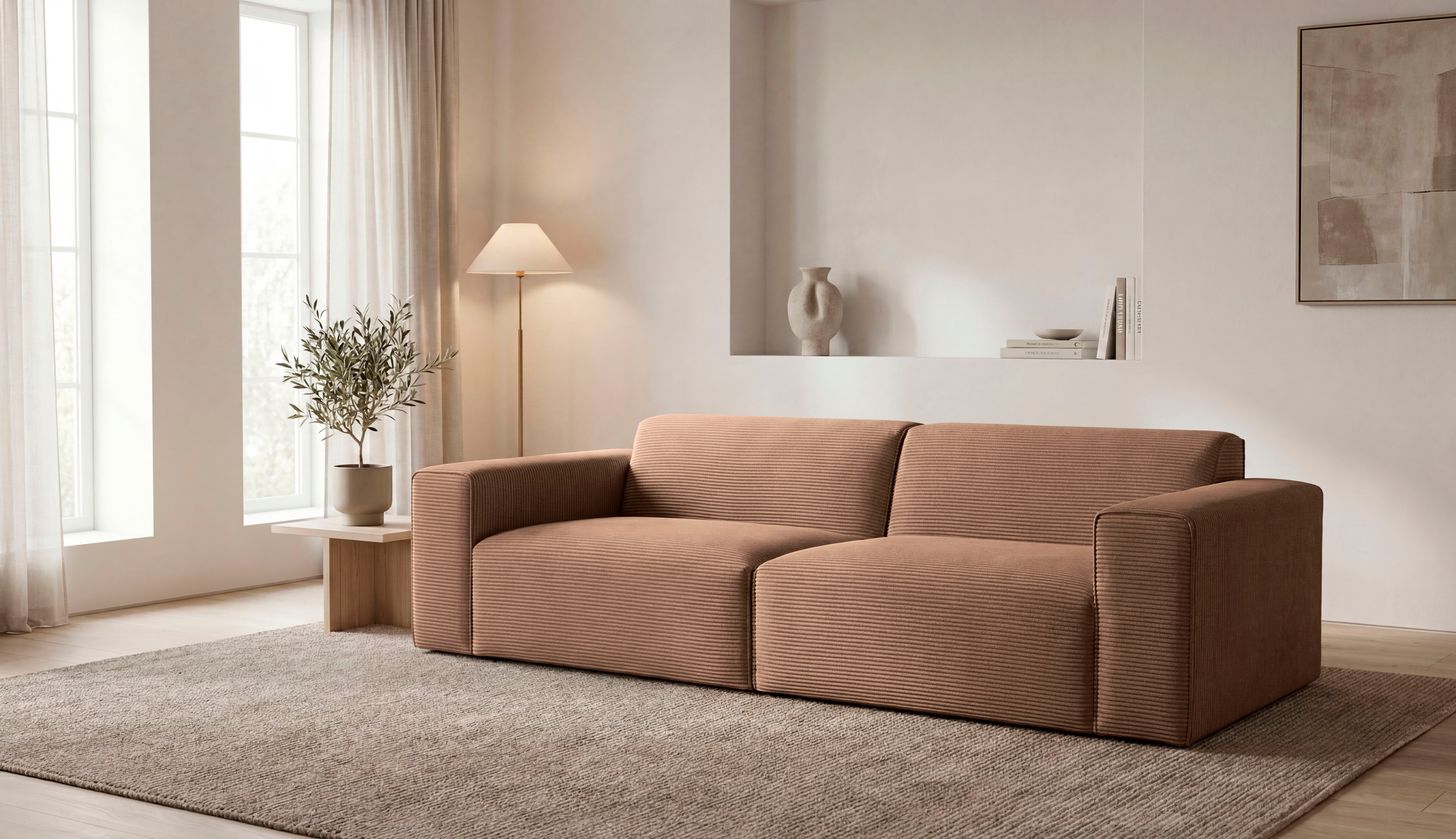 OTTO home 3-Sitzer "Clayton Breite 248 cm" in einem trendigen Cord-Bezug, verschiedene Kombinationen verfügbar