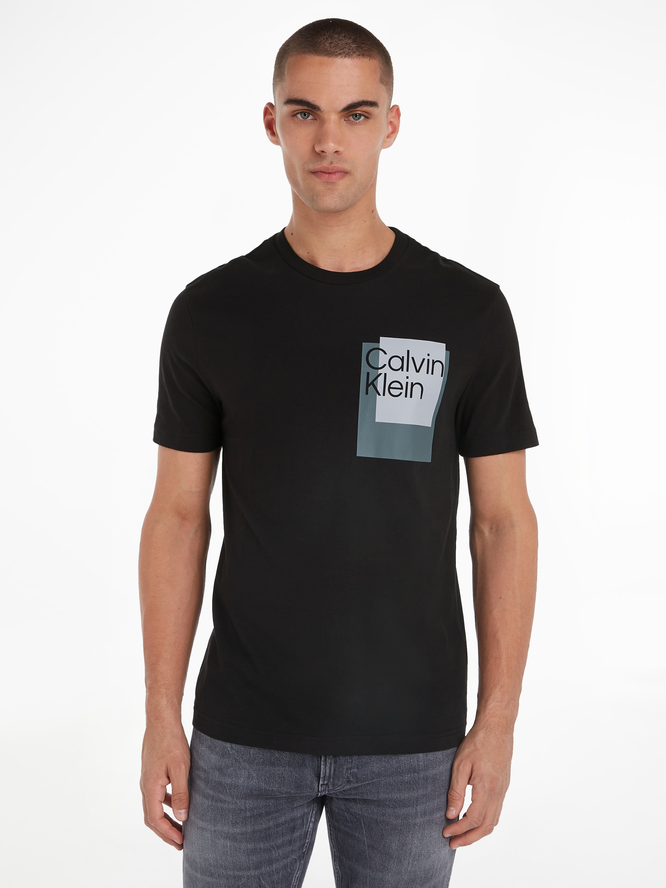 T-Shirt kaufen Klein ▷ BAUR T-SHIRT« »OVERLAY LOGO | BOX Calvin