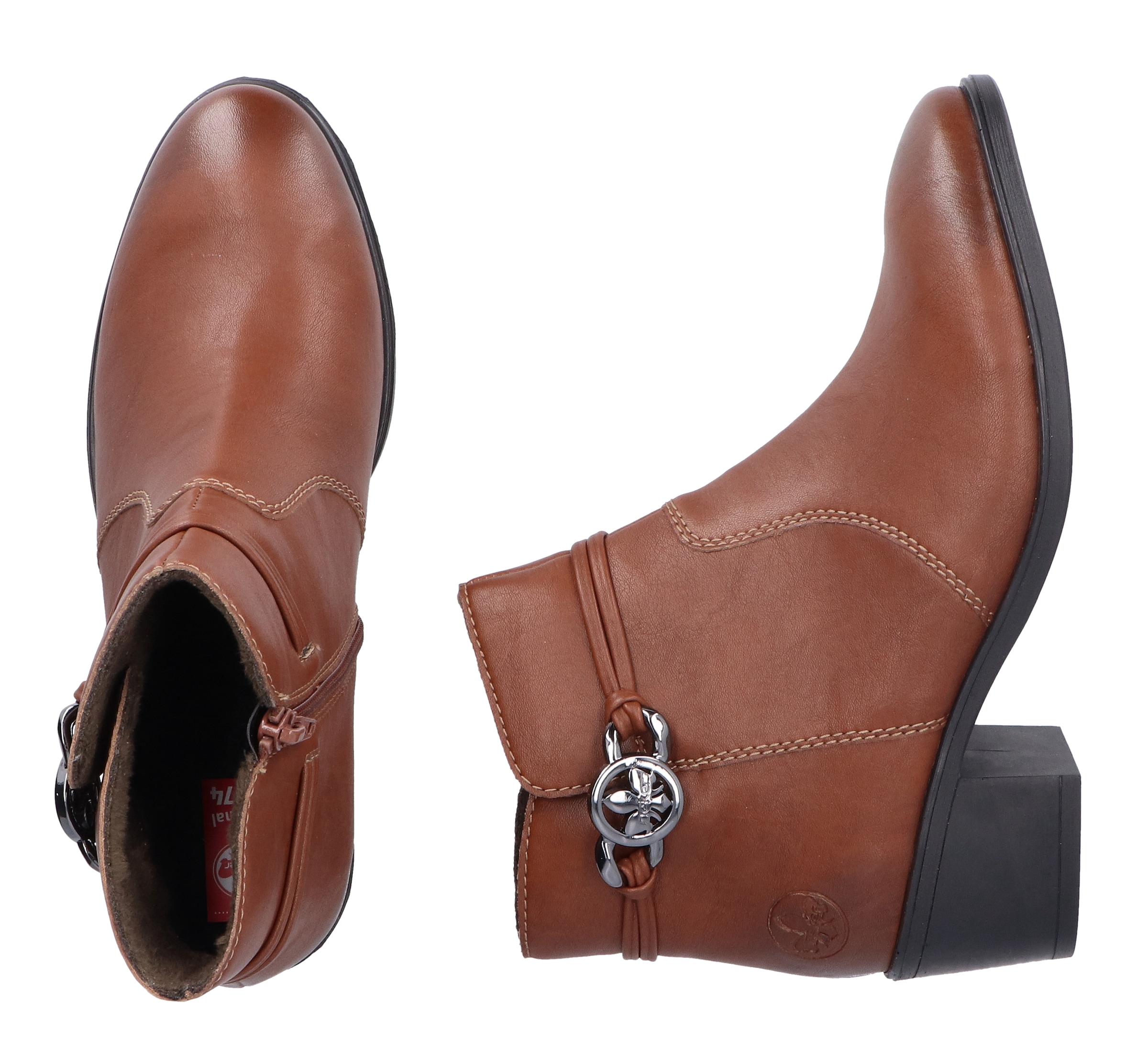 Rieker Stiefelette, Ankleboots, Klassik-Stiefelette, Blockabsatz, Innenreißverschluss