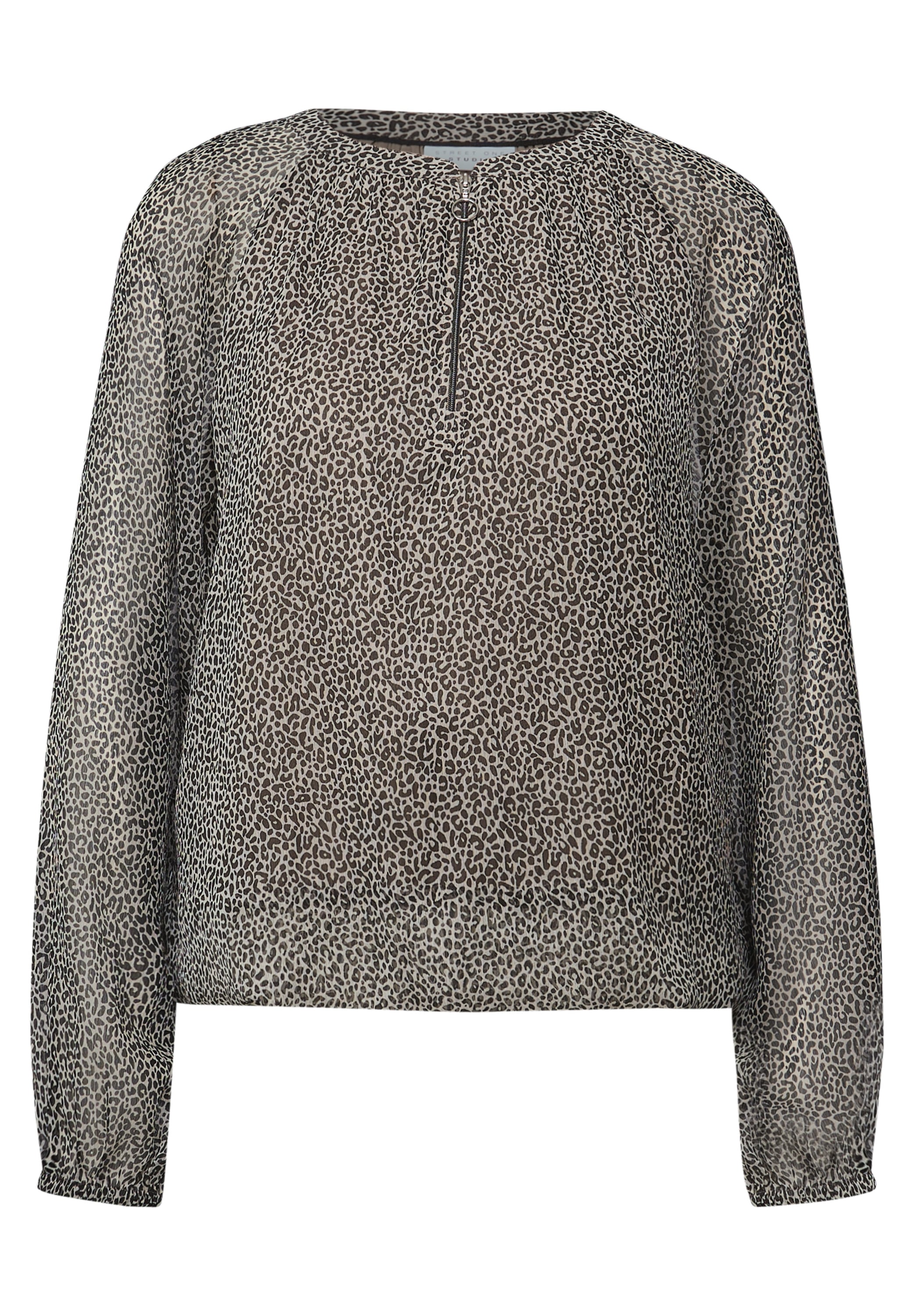 STREET ONE STUDIO Chiffonbluse, mit Rundhalsausschnitt