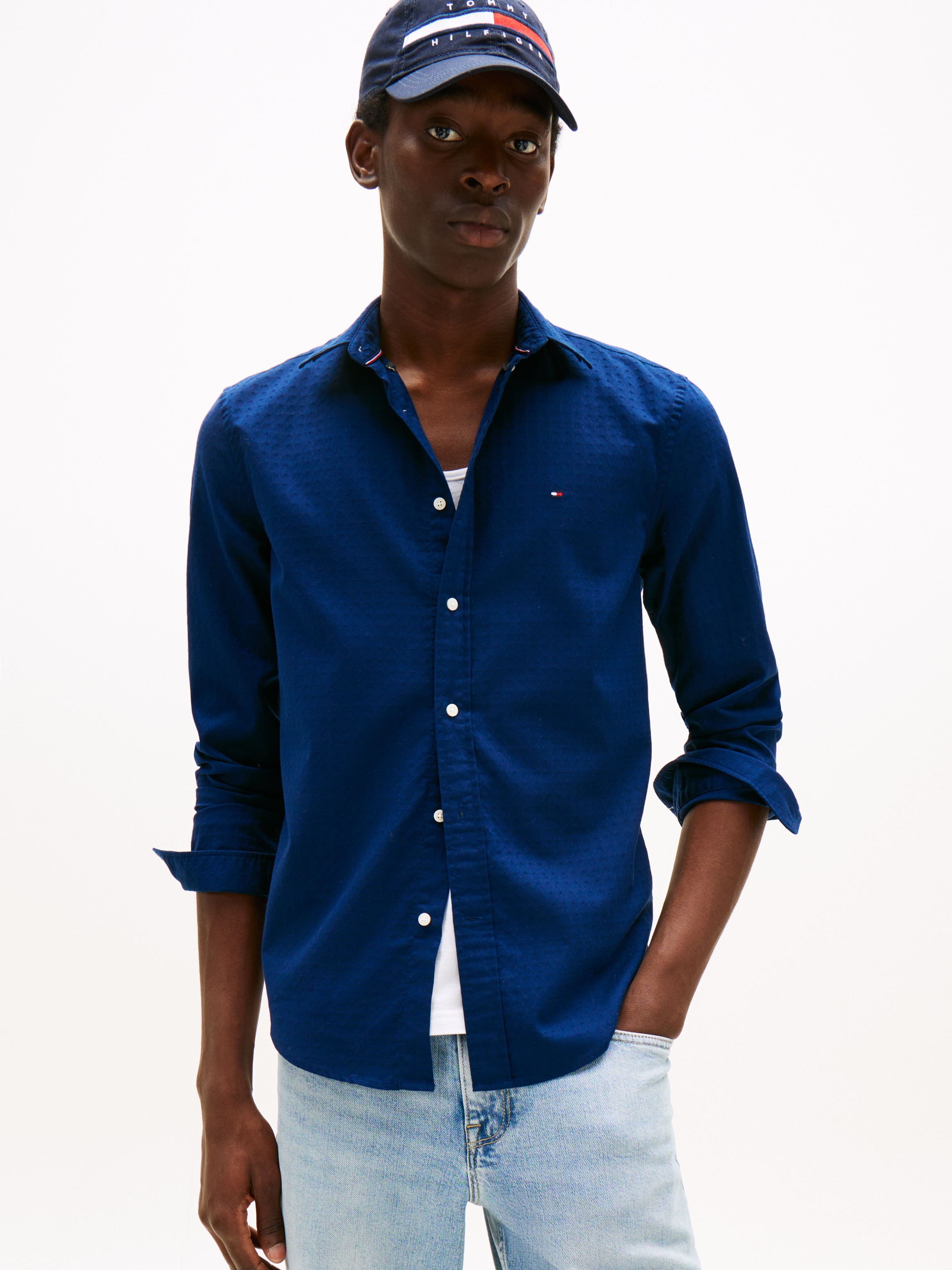 Tommy Hilfiger Langarmhemd "DOBBY STRUCTURE Regular Fit SHIRT" günstig online kaufen