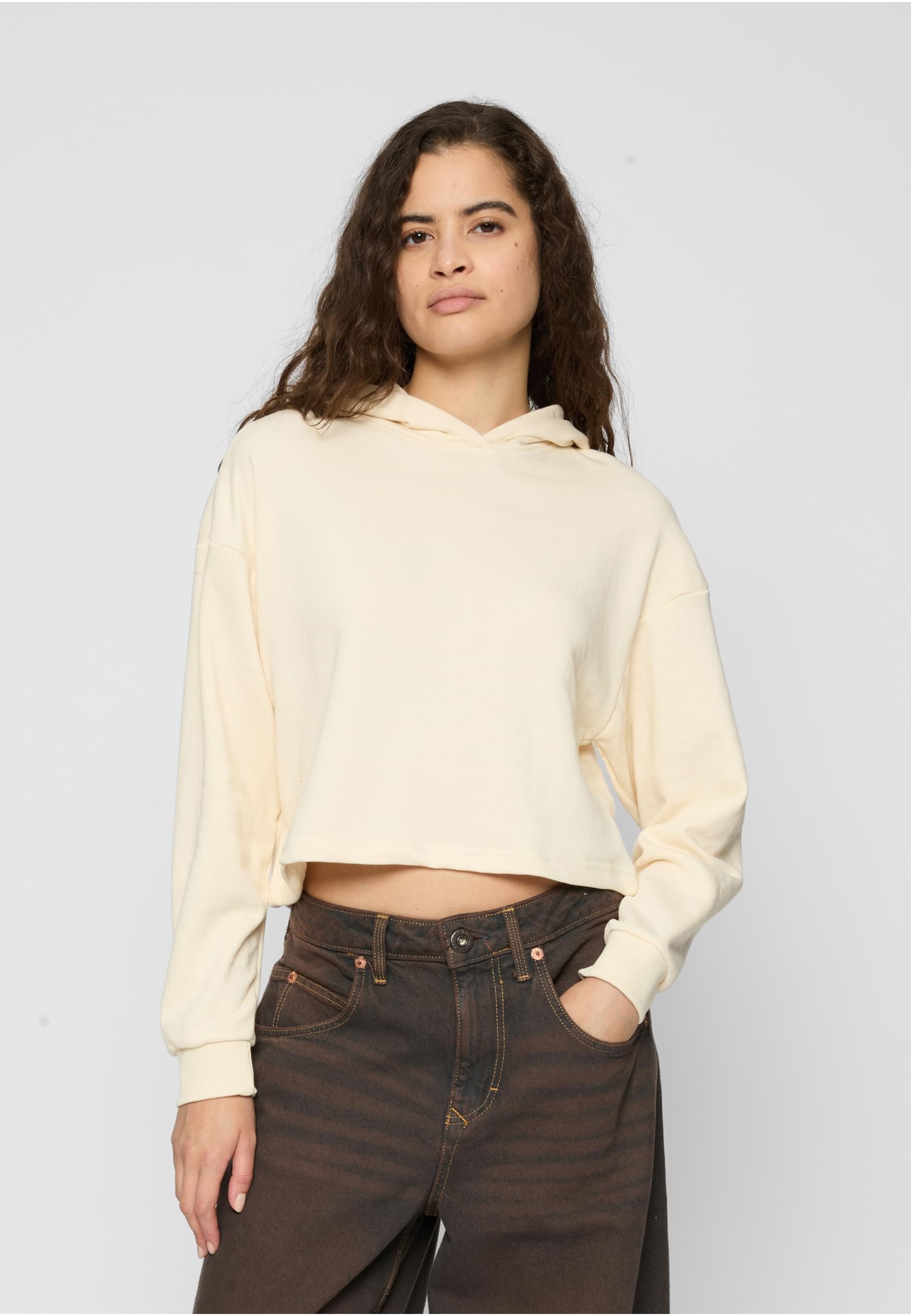 URBAN CLASSICS Kapuzenpullover »Urban Classics Damen Ladies Oversized Cropped Light Terry Hoodie«, (1 tlg.)