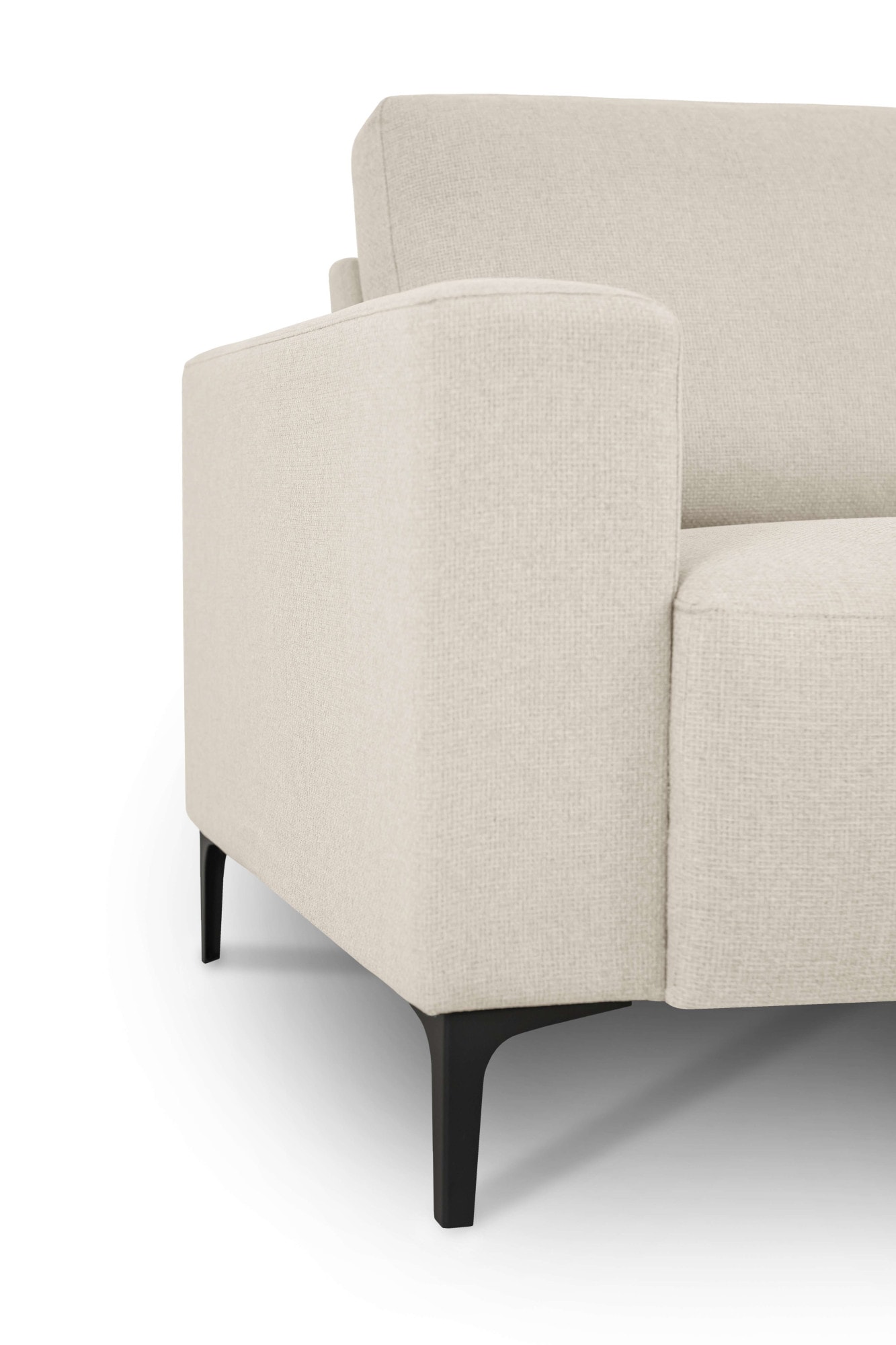 OTTO home Ecksofa »Tournon, L-Form, Breite 262 cm, Webstoff, Chenille« Designsofa im nordischen Stil, Wellenunterfederung, Metallfüße