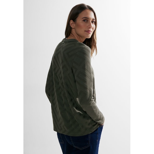 Cecil Langarmshirt »Solid Jacquard Tunic«, mit Strukturmuster online kaufen  | BAUR