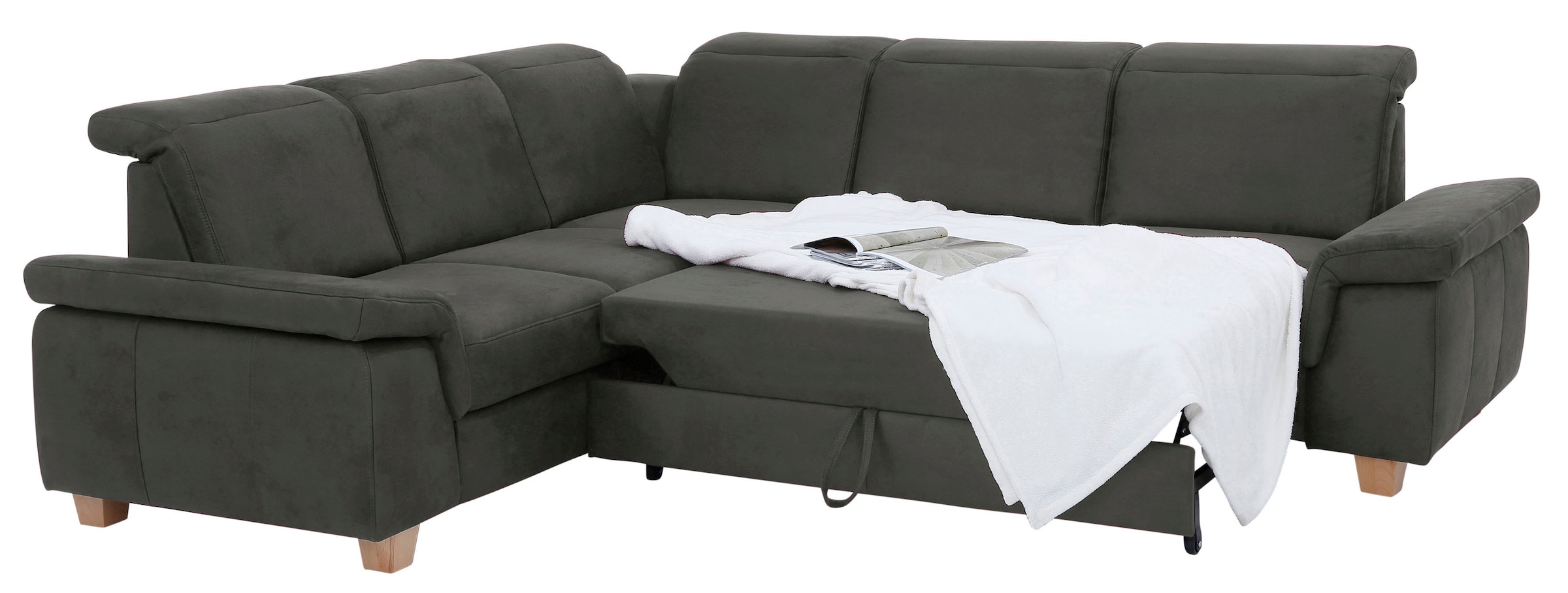 Home affaire Ecksofa »Dalia L-Form«, mit Federkernpolsterung, wahlweise mit Bettfunktion, Bettkasten