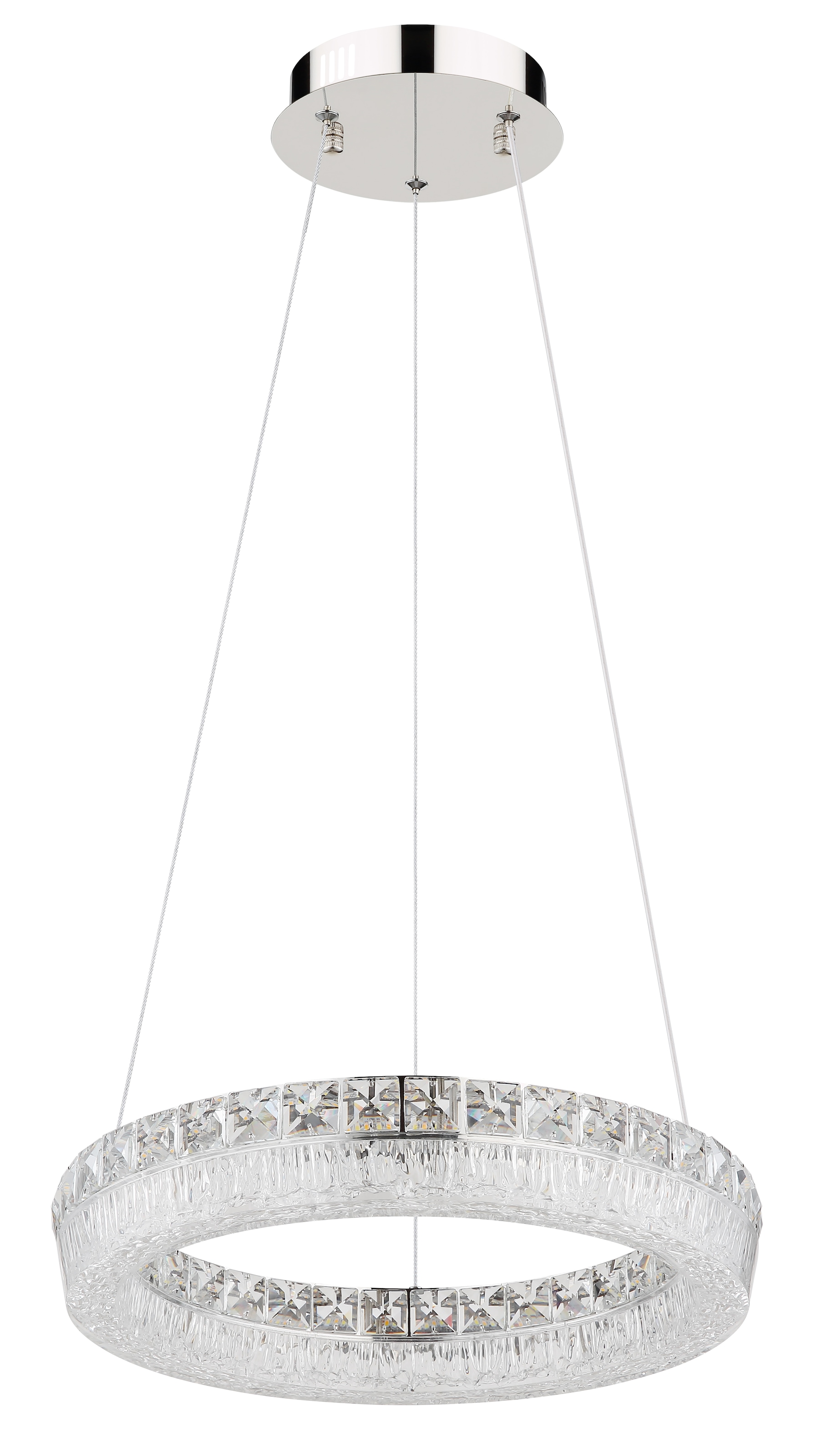 GLOBO LIGHTING Hängeleuchte »LAUREL« LED-Modul 1 Stk. Verchromte Hängeleuchte mit Acryl und Glaskristallen, dimmbar, LED 24W