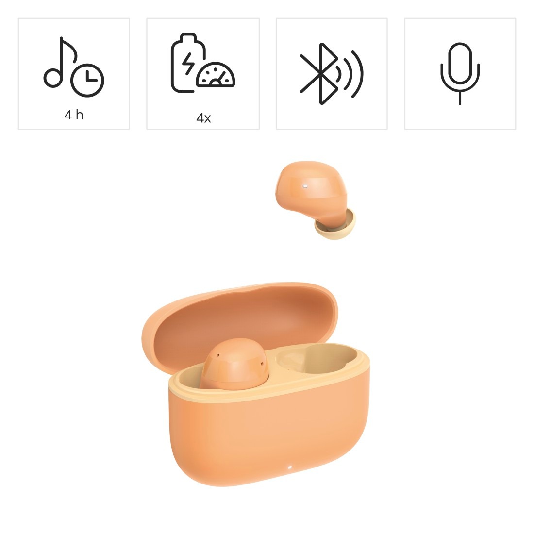 Hama Bluetooth-Kopfhörer »True Wireless Kopfhörer In Ear, Ladecase, bis 20h Akku, Bass Boost«, kompatibel mit Siri-Sprachsteuerung-True Wireless