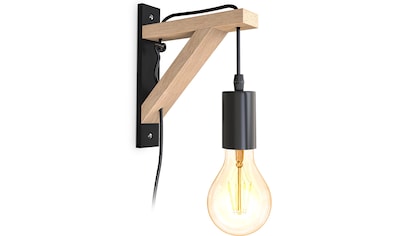 Wandleuchte »BKL1352 Holz-Wandlampe innen, Schwarz, Metall, Landhausstil«, 1...