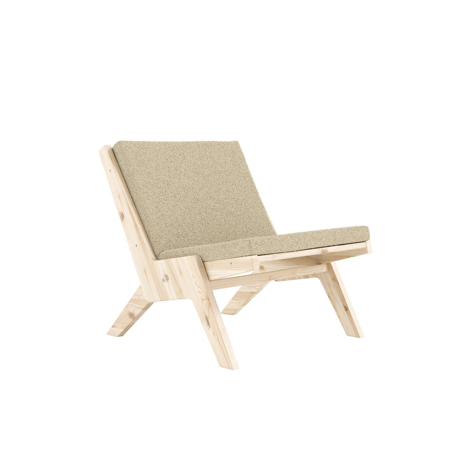 Karup Design Loungesessel »Sway Lounge Chair, ohne Armlehnen, aus FSC®-zertifiziertem Massivholz« Matratze mit Bouclé-Bezug in mehreren Farben, Made in Europe