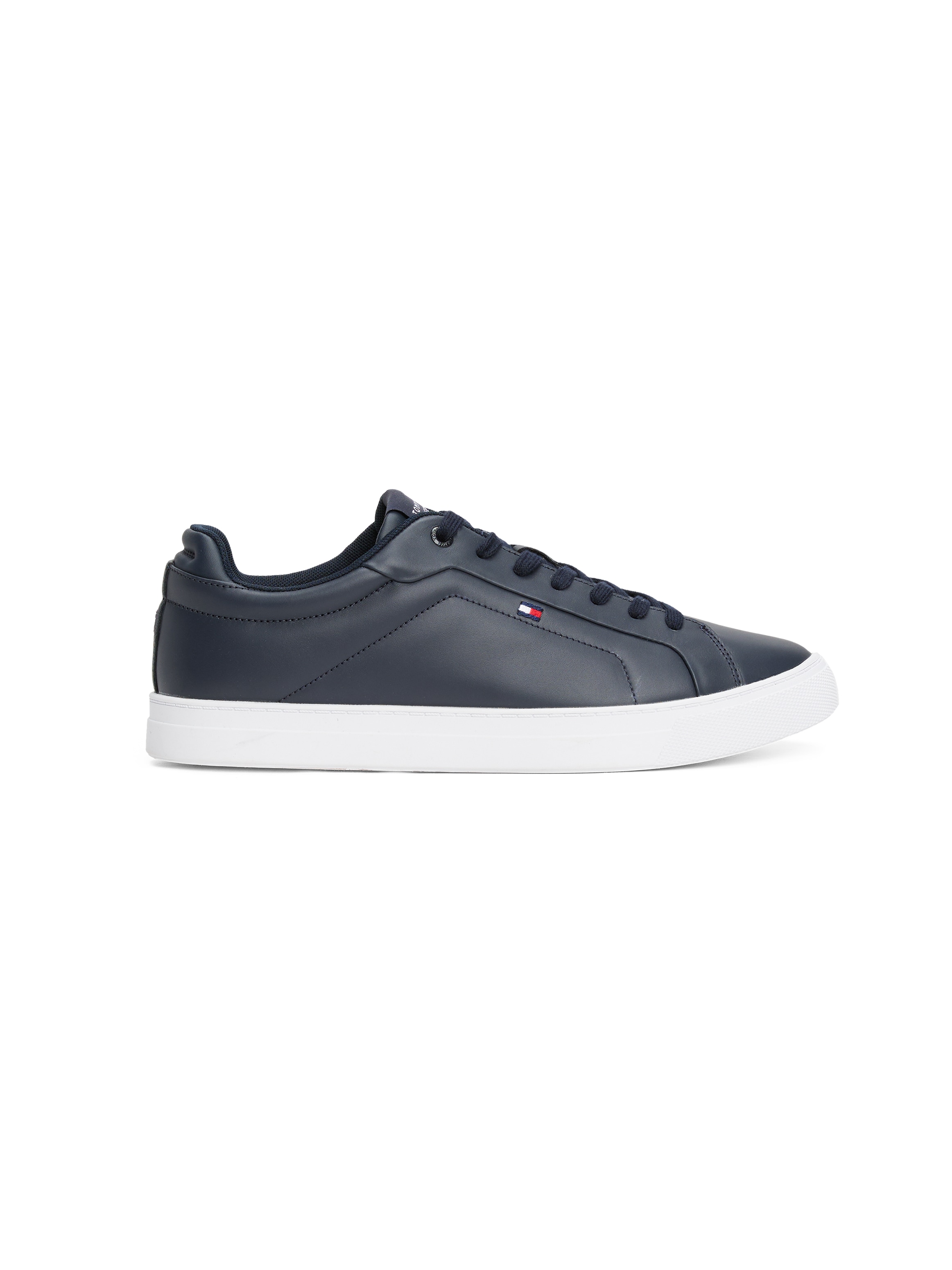 Tommy Hilfiger Sneaker »ICON COURT LTH FLAG ESS«, Freizeitschuh, Halbschuh, Schnürschuh mit kleiner Logoflagge