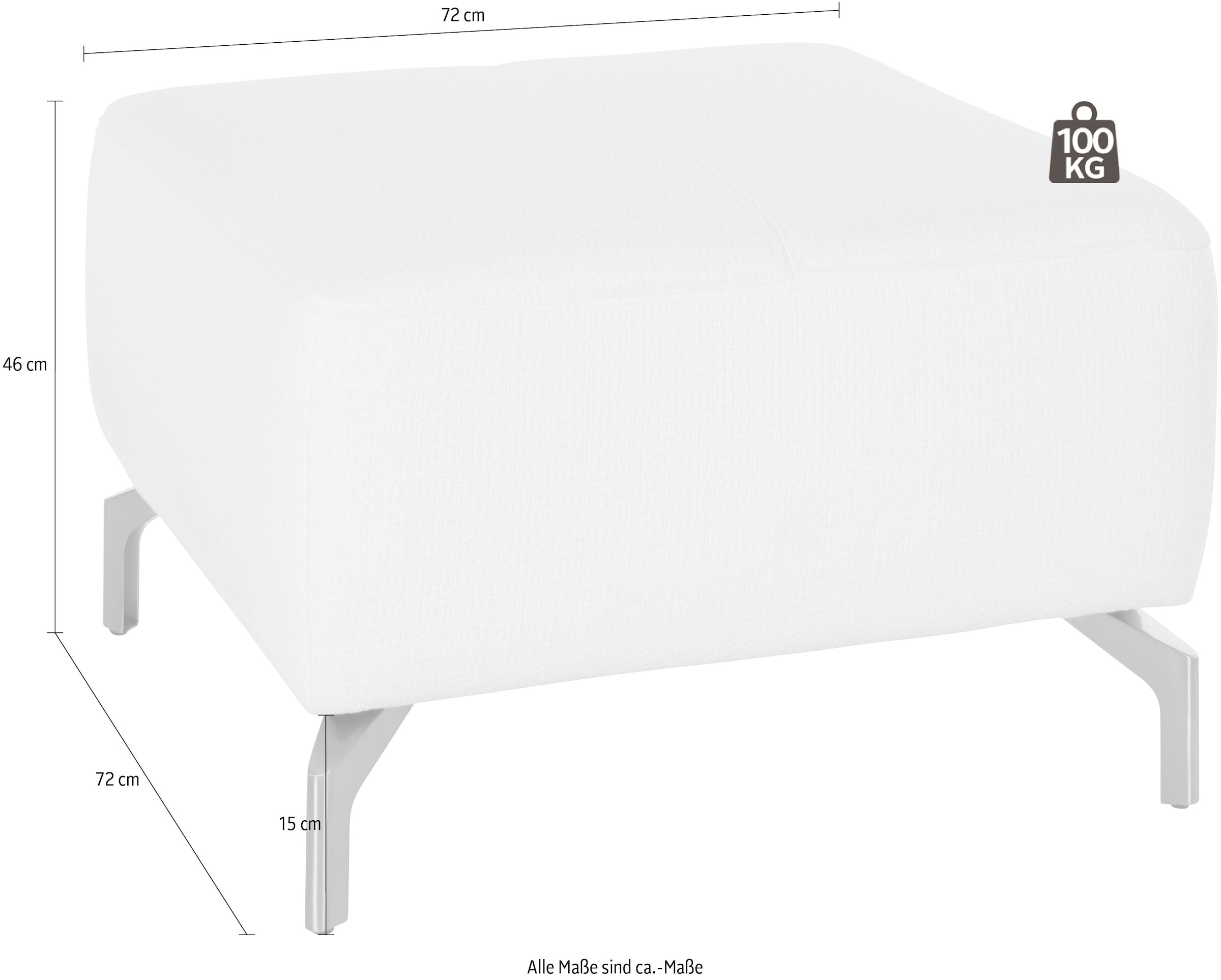 sit&more Hocker »Gizeh« Fußhöhe 15 cm, wahlweise in 2 unterschiedlichen Fußfarben