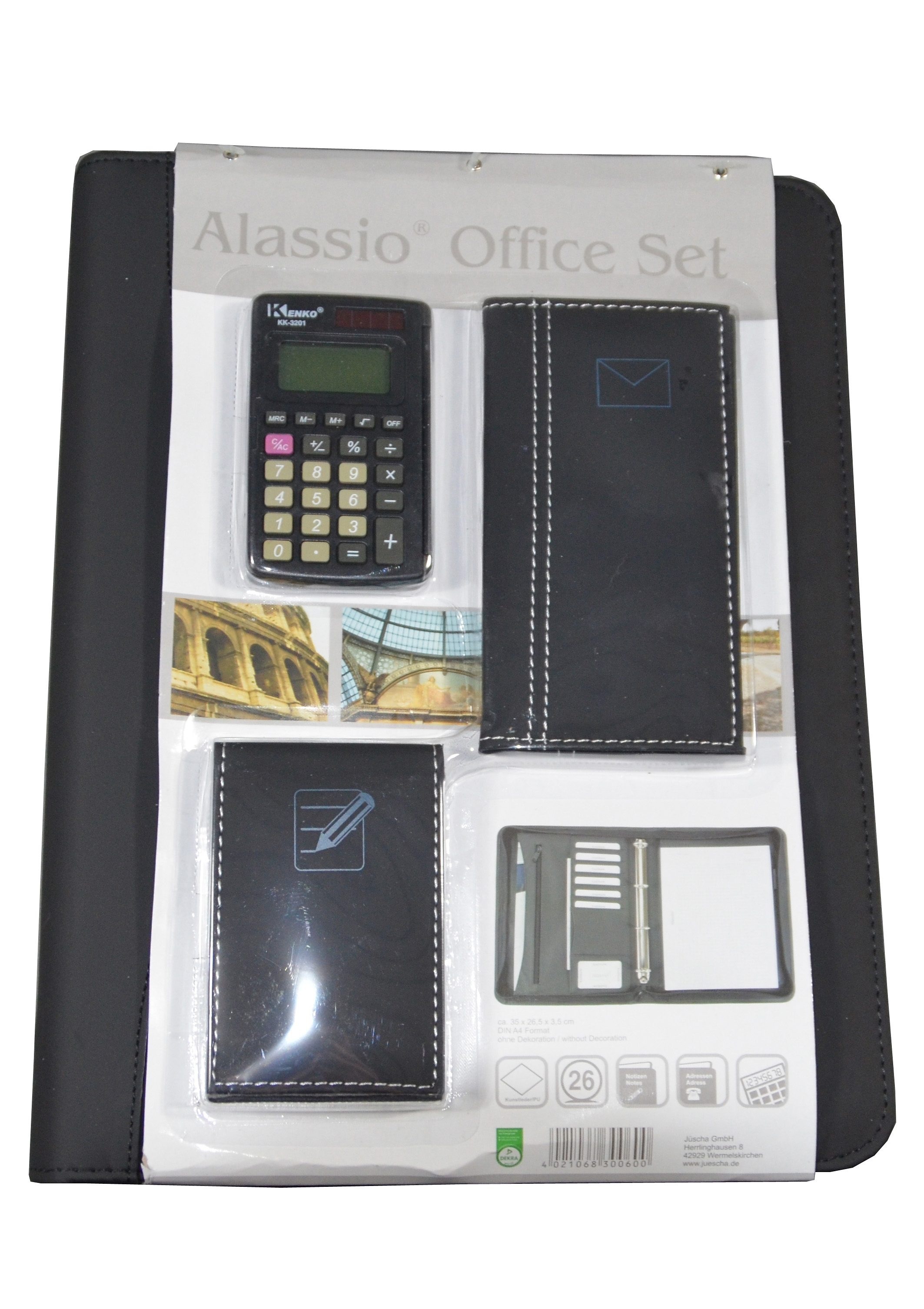 Alassio® Ringbuchmappe »DIN A4, Office Set«, mit Taschenrechner