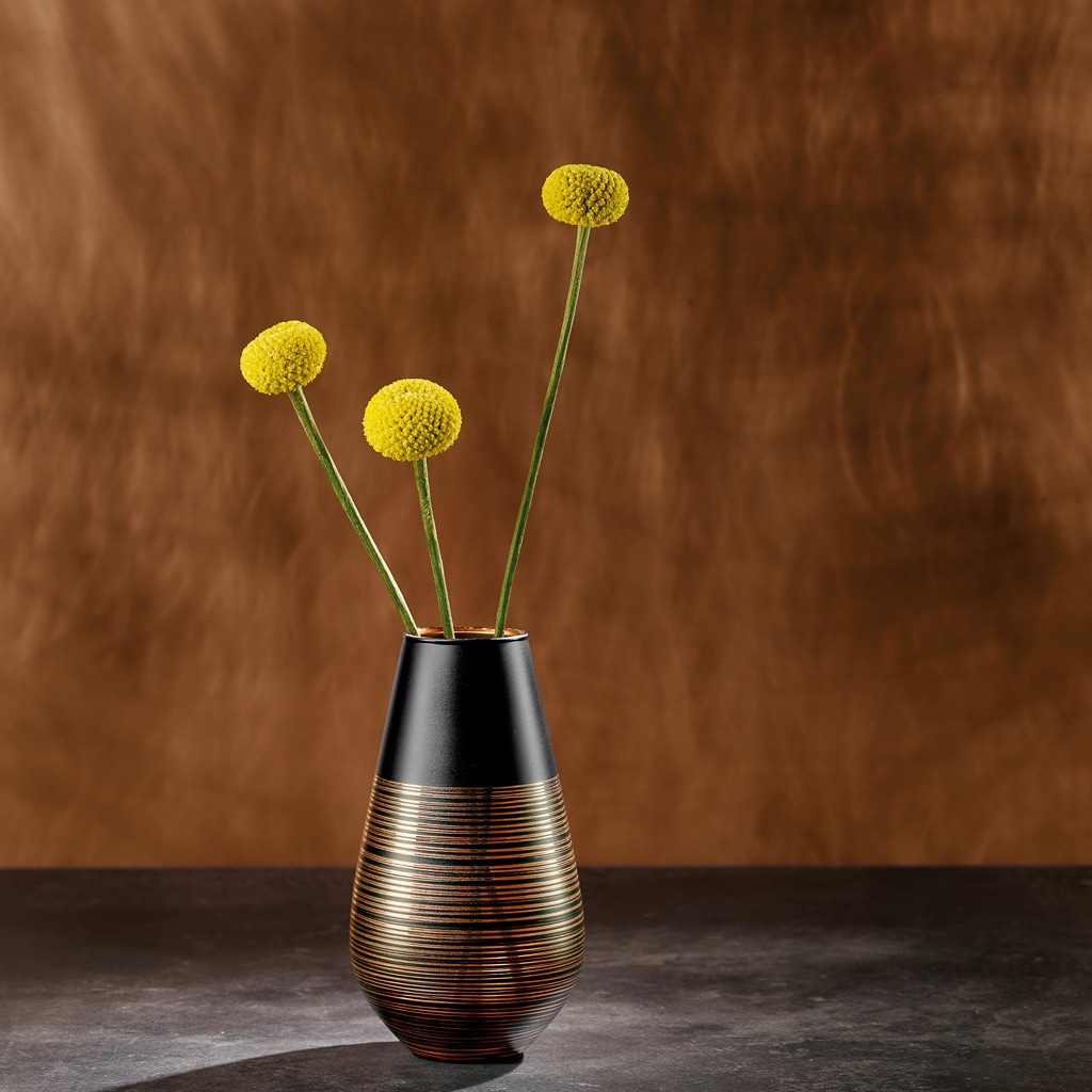 Villeroy & Boch Dekovase »Vase Soliflor Manufacture Swirl 18 cm schwarz-kupfer«