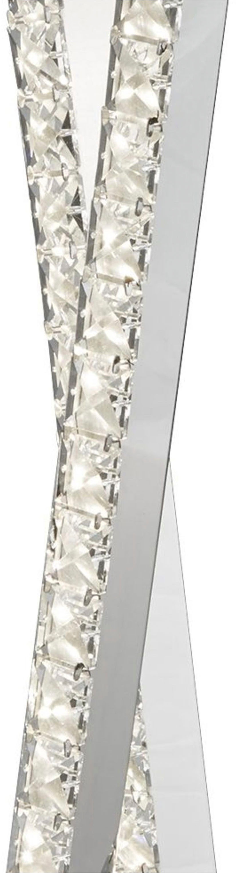 Searchlight LED Tischleuchte »Clover 2Lt LED-Tischlampe - Chrom & klarer Kristall« LED-Modul 1 Stk.