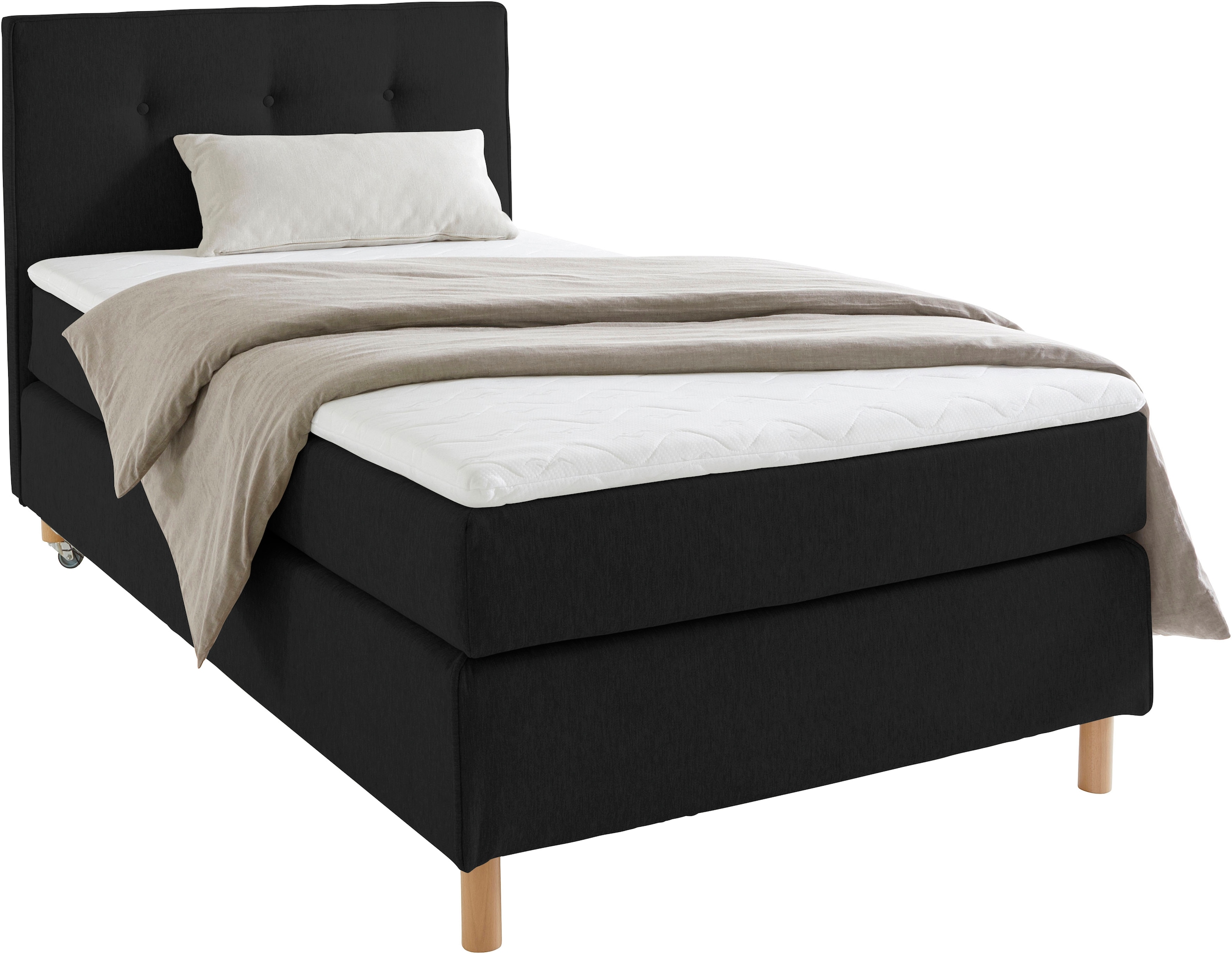 Home affaire Boxspringbett »Heimatblick 100x200cm beliebig erweiterbar zu Doppel- und Familienbett«, Einzelbett, Hotelbett erhältlich in H2,H3 & H4
