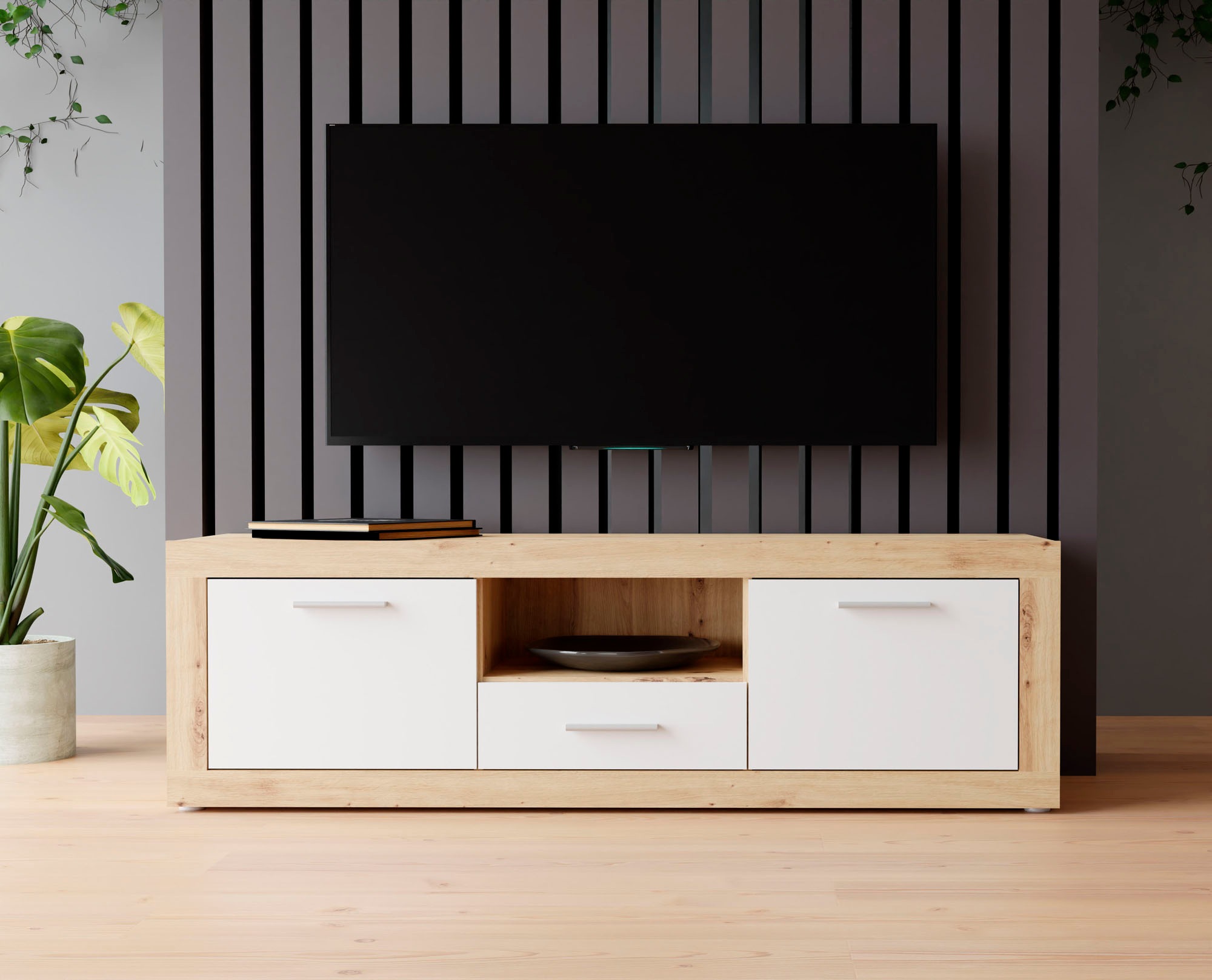 FORTE Lowboard "Baccio TV-Board, TV-Schrank", Breite 148 cm, Höhe 50 cm, 2 günstig online kaufen
