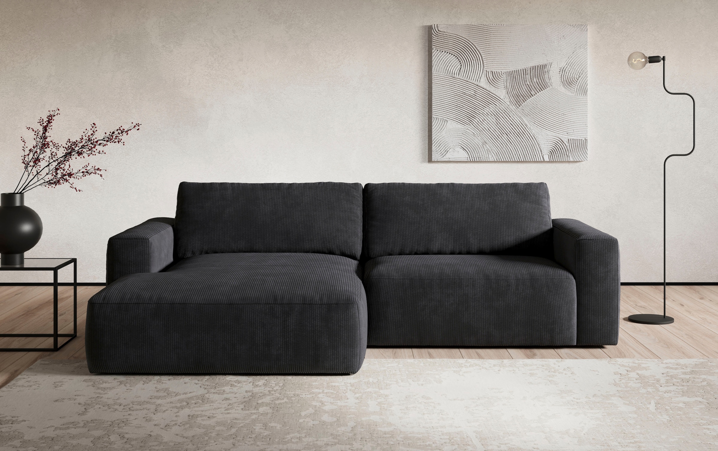 COTTA Ecksofa "Lasso L-Form, XL-Sofa", mit breiter Recamiere im trendigen C günstig online kaufen