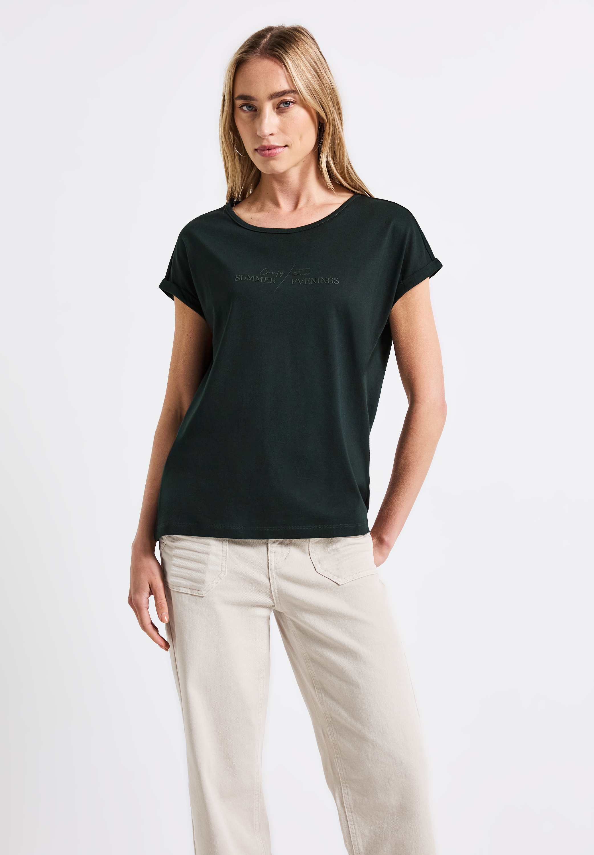 STREET ONE T-Shirt, aus Baumwolle mit Stretchante günstig online kaufen