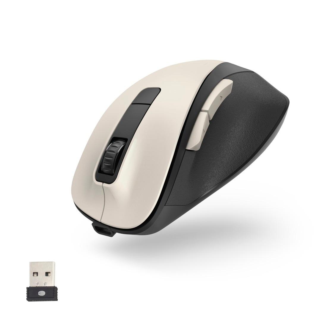 Hama ergonomische Maus »Optische 6 Tasten Funkmaus, ergonomisch, Rechtshänder, leise Tasten«, Funk