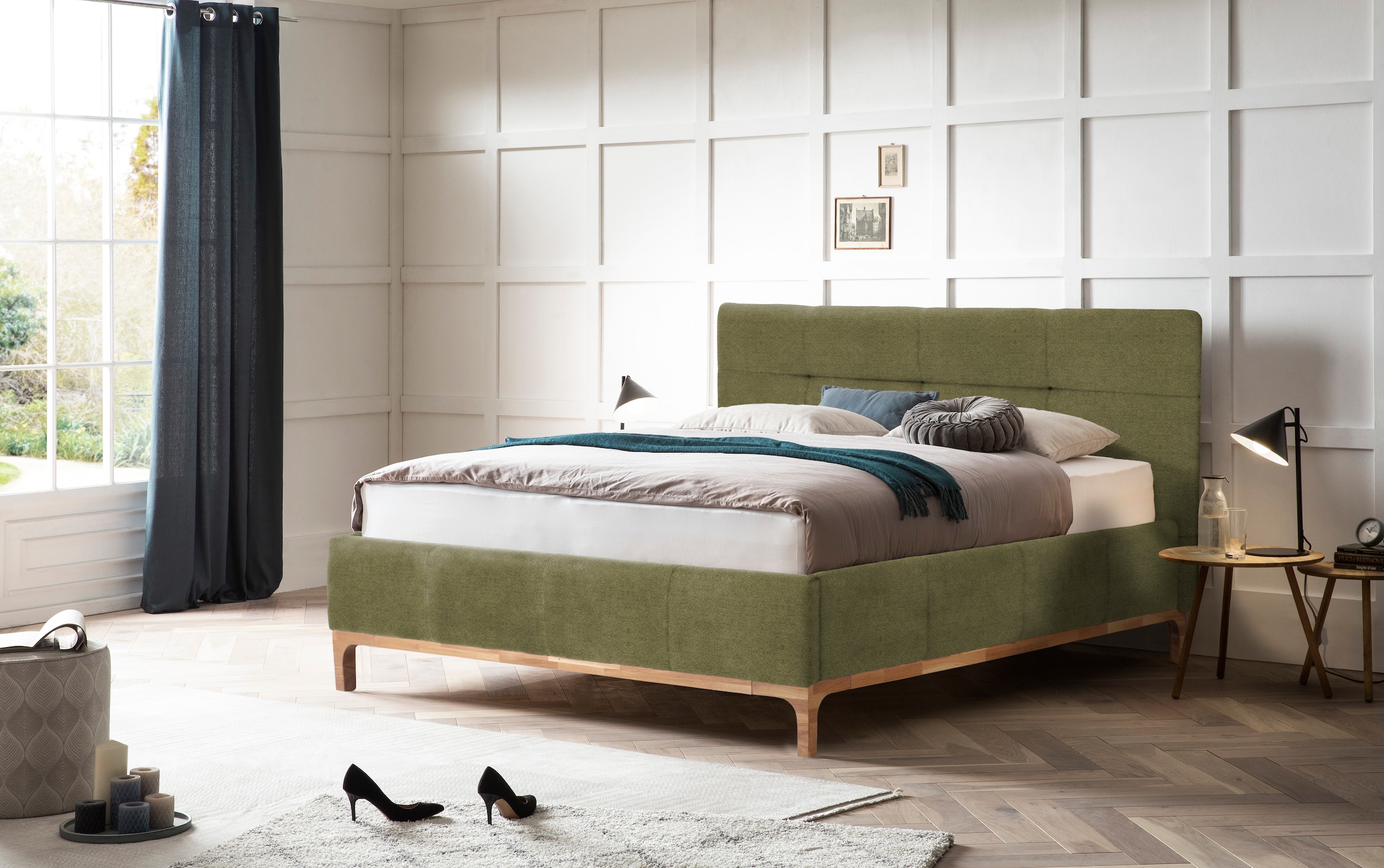 Home affaire Polsterbett "Noan" Bettkasten, Lattenrahmen mit Gasdruckfedern günstig online kaufen