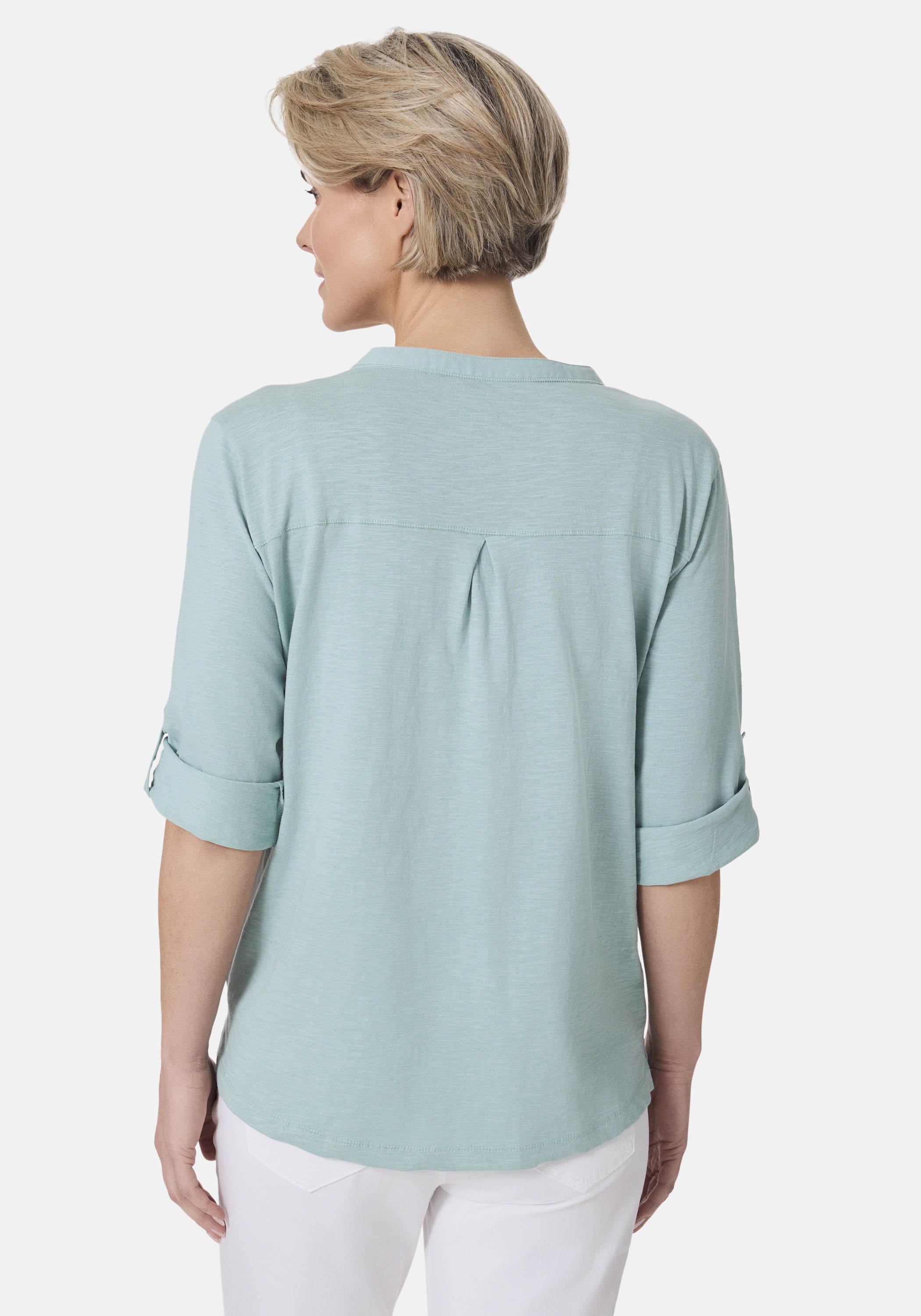 STOOKER WOMEN 3/4-Arm-Shirt »MARIE T-Shirt 3/4-Arm«, Regular Fit Slub Yarn Baumwolle Henley Shirt Knopfleiste für Damen