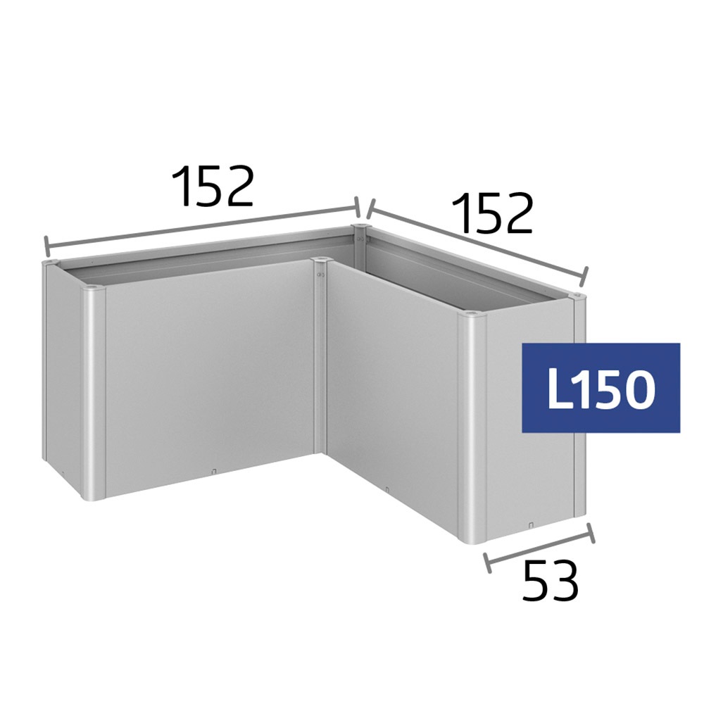 Biohort Hochbeet »BELVEDERE L-Form maxi 1,5, verschiedene Farben« 152x152x77 cm, extrem langlebig, aus Metall