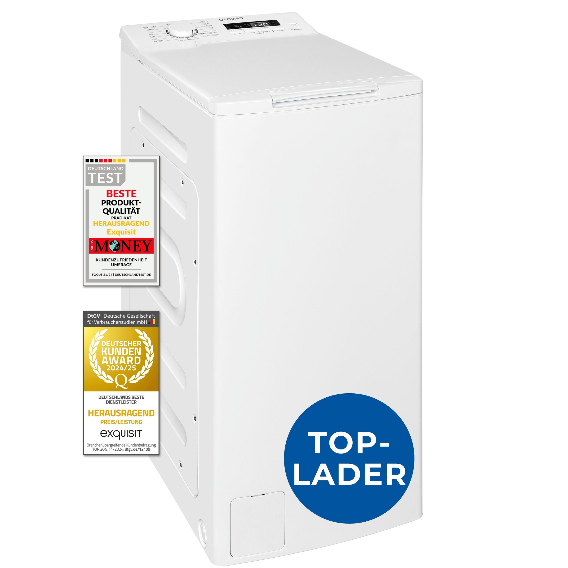 exquisit Waschmaschine Toplader "LTO1207-030Aweiss" 7,5 kg 1200 U/min Digit günstig online kaufen