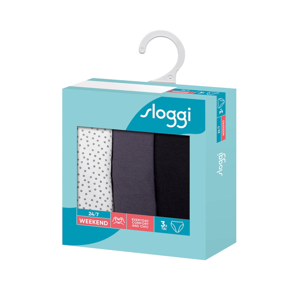 sloggi Jazz-Pants Slips »24/7 Weekend Tai C3P«, (Packung, 3 St., 3er-Pack), mit zarter Spitzeneinfassung