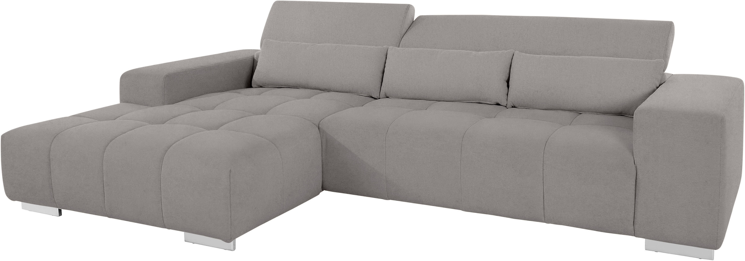 COTTA Ecksofa »Orion L-Form«, mit Kopfteilverstellung & 3 Nierenkissen