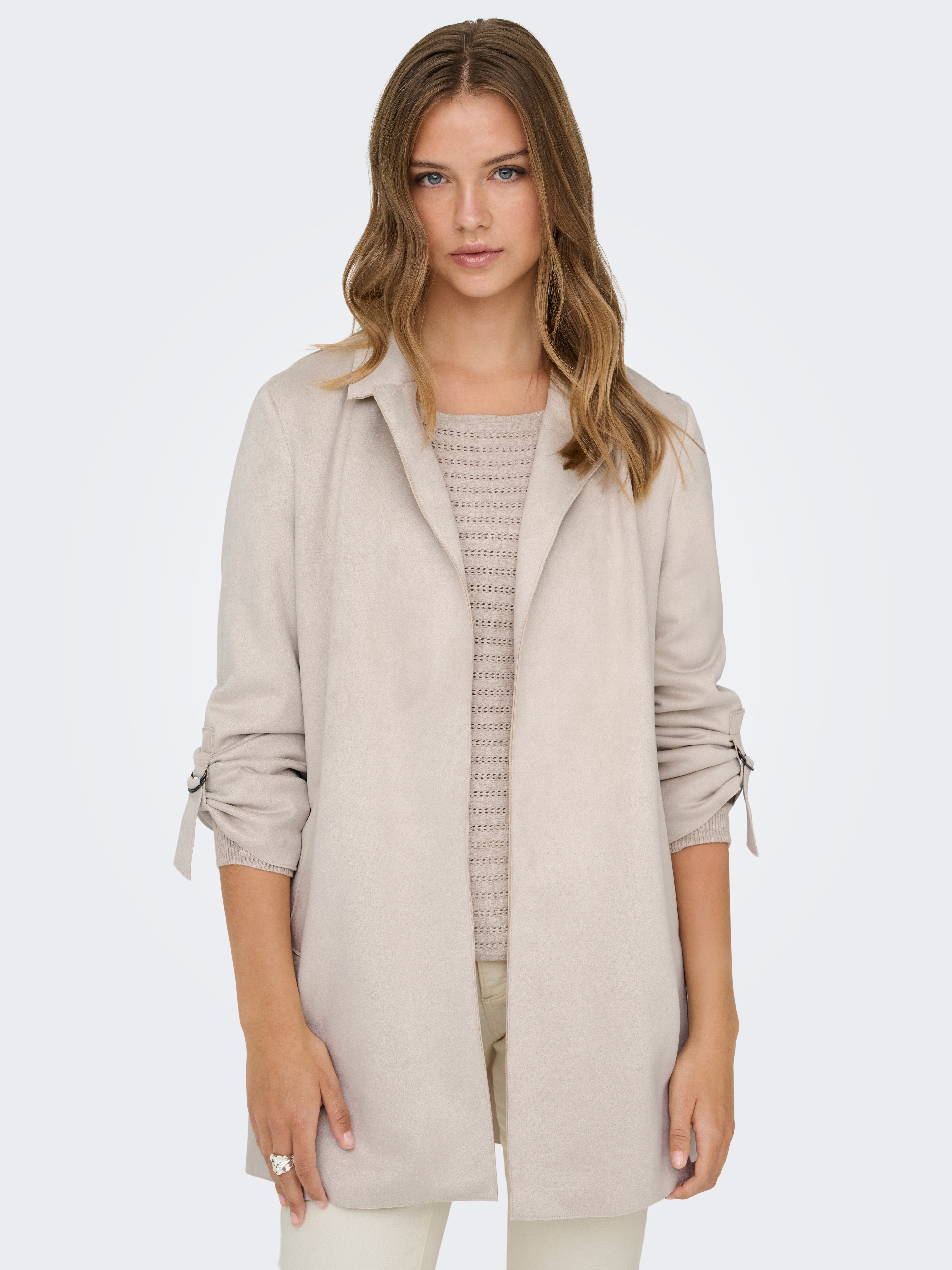 Thumbnail - ONLY Langjacke "ONLJOLINE FAUX SUEDE COAT LIFE CC OTW" mit Reverskragen, weiches Wildlederimitat