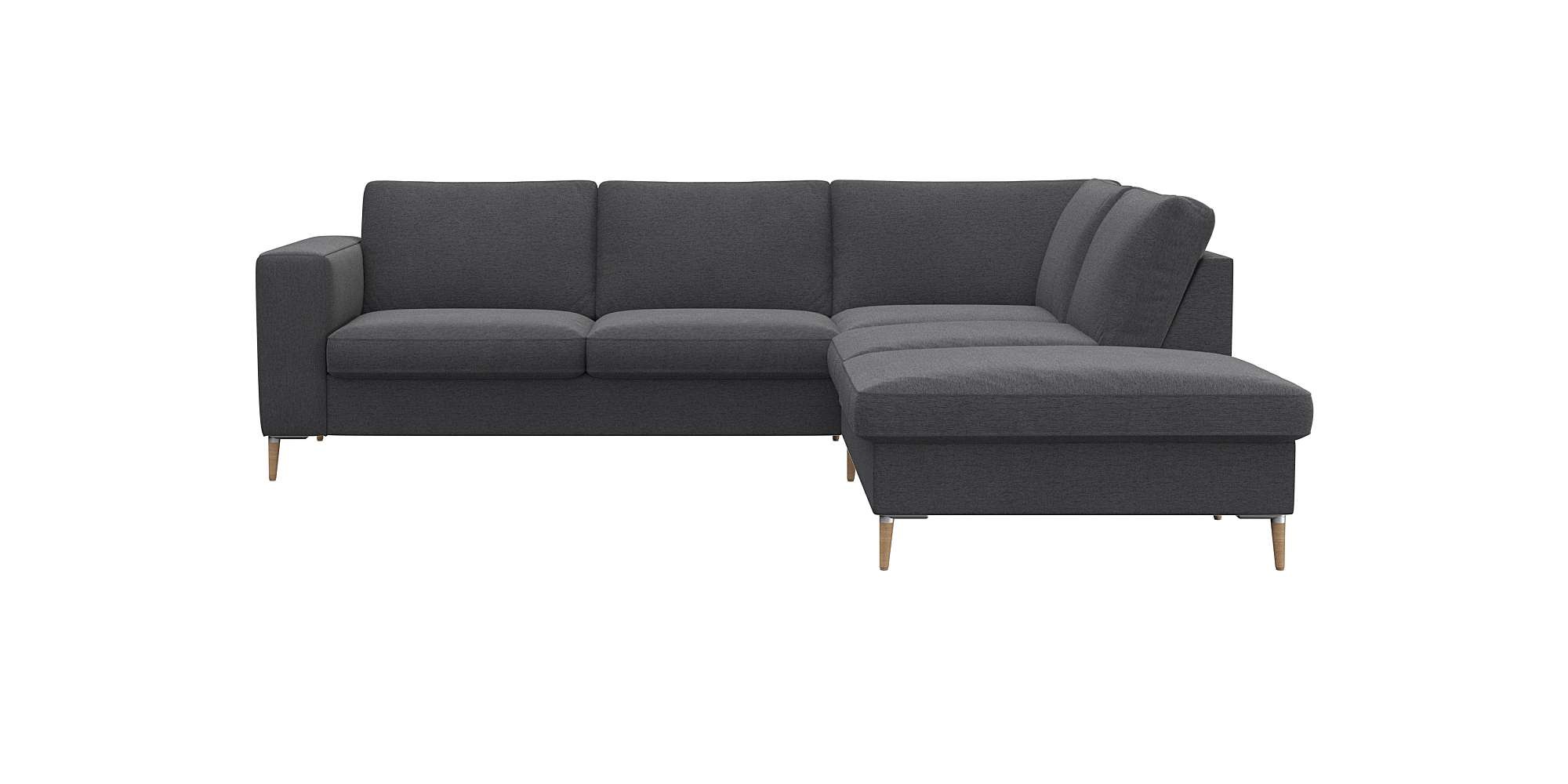 FLEXLUX Ecksofa "Fiore, L-Form", breite Armlehnen, Füße Alu/Eiche, B/T 241/ günstig online kaufen