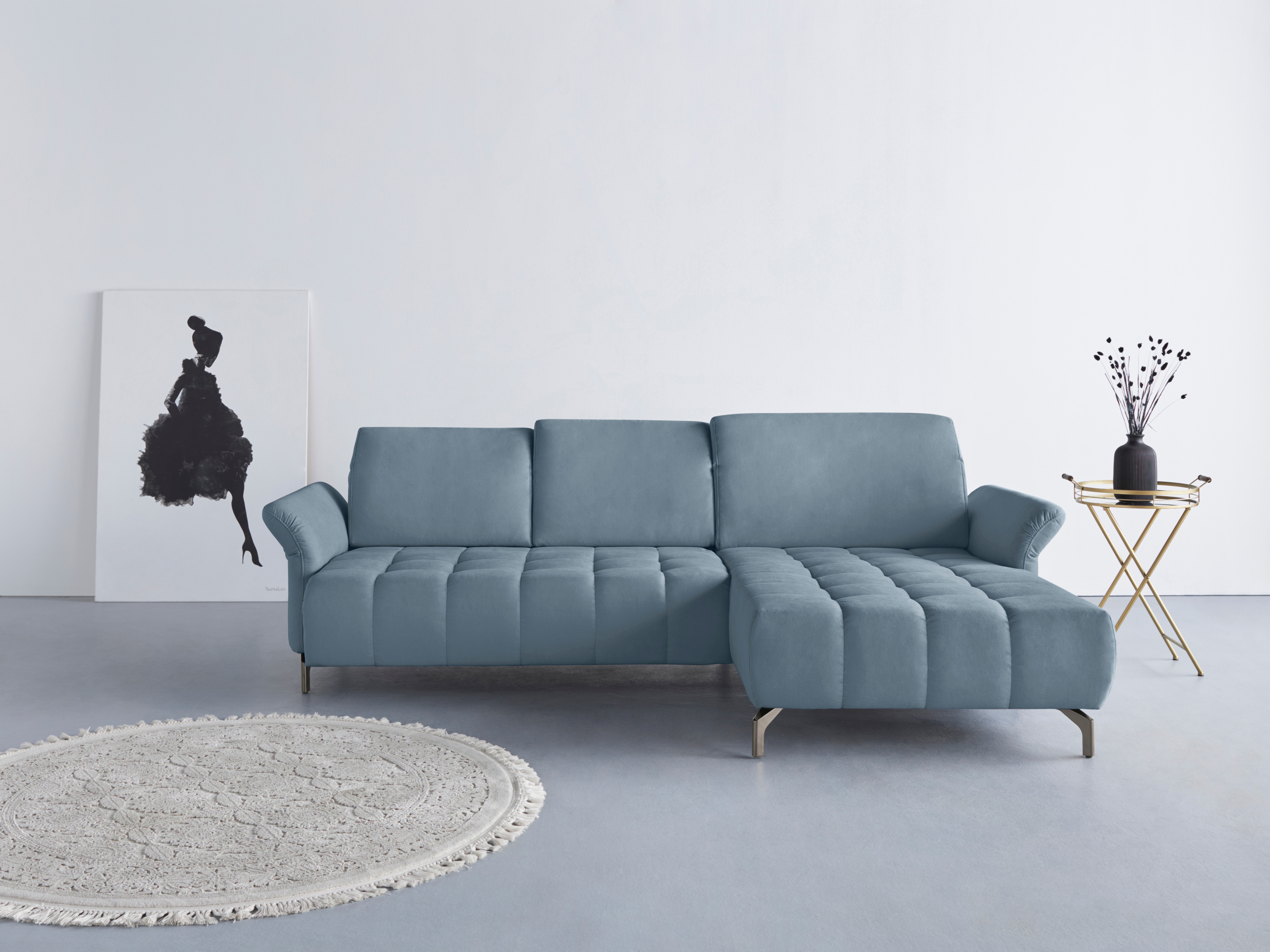 OTTO home Ecksofa "Fresh L-Form" Federkern, wahlweise Kopfteilverstellung und motorischer Vorziehsitz