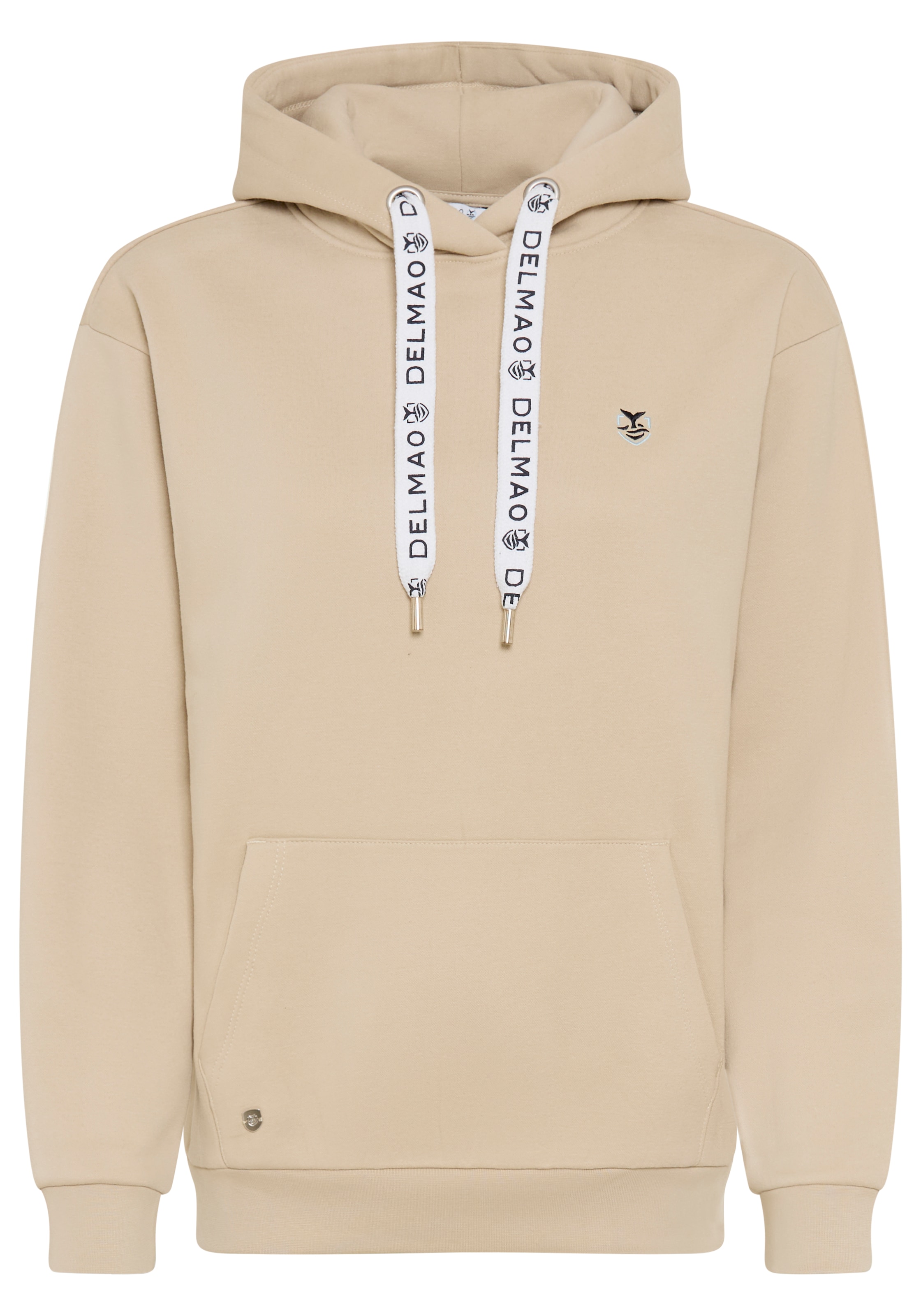 DELMAO Kapuzensweatshirt , Weiche Baumwollmischung mit Kängurutasche und bedruckter Kordel
