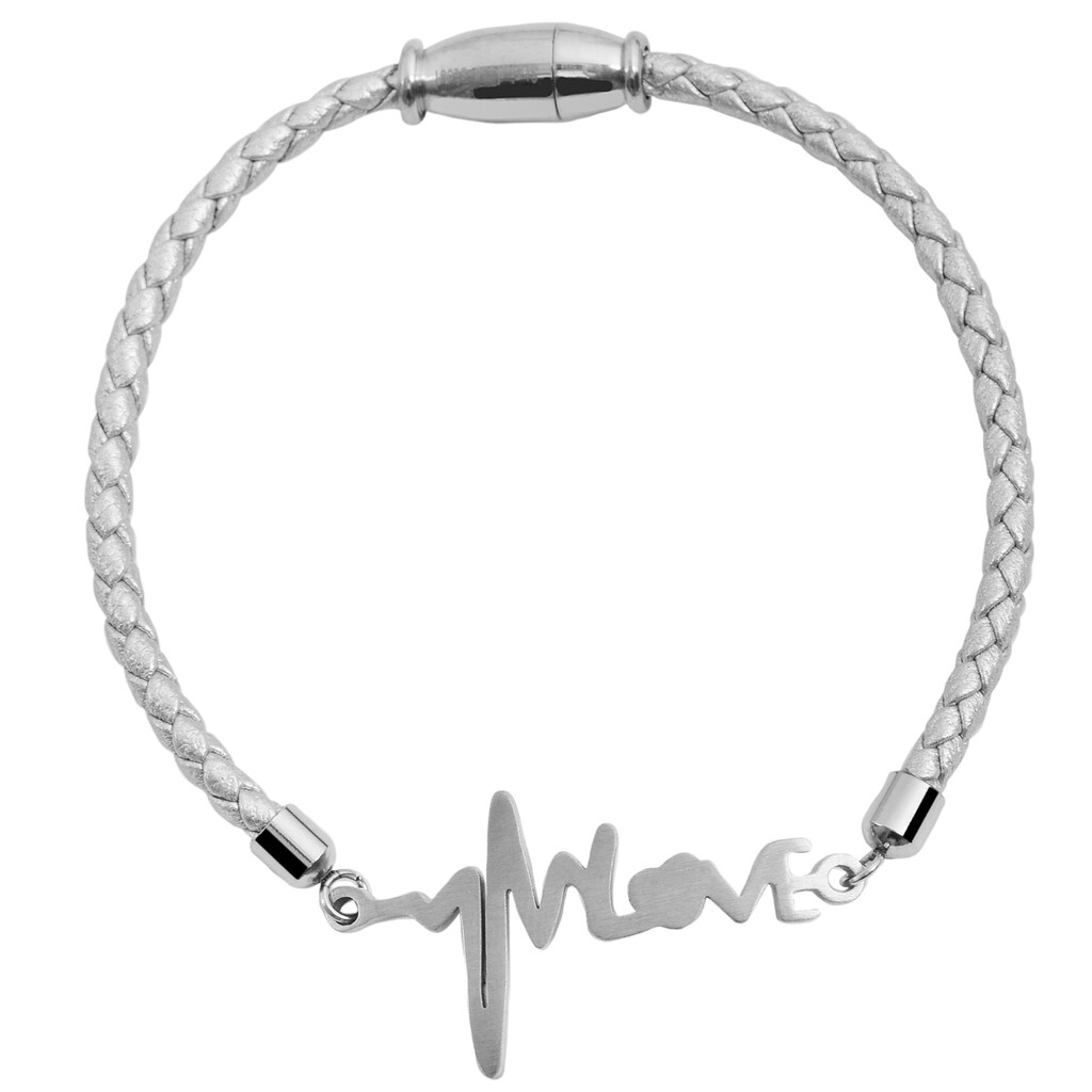 Adelia´s Edelstahlarmband »Armband Herzschlag aus Edelstahl 18 cm«