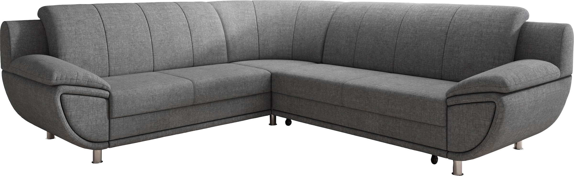 TRENDMANUFAKTUR Ecksofa "Rondo II, zeitlos & elegant, bequeme Armlehnen, L- günstig online kaufen