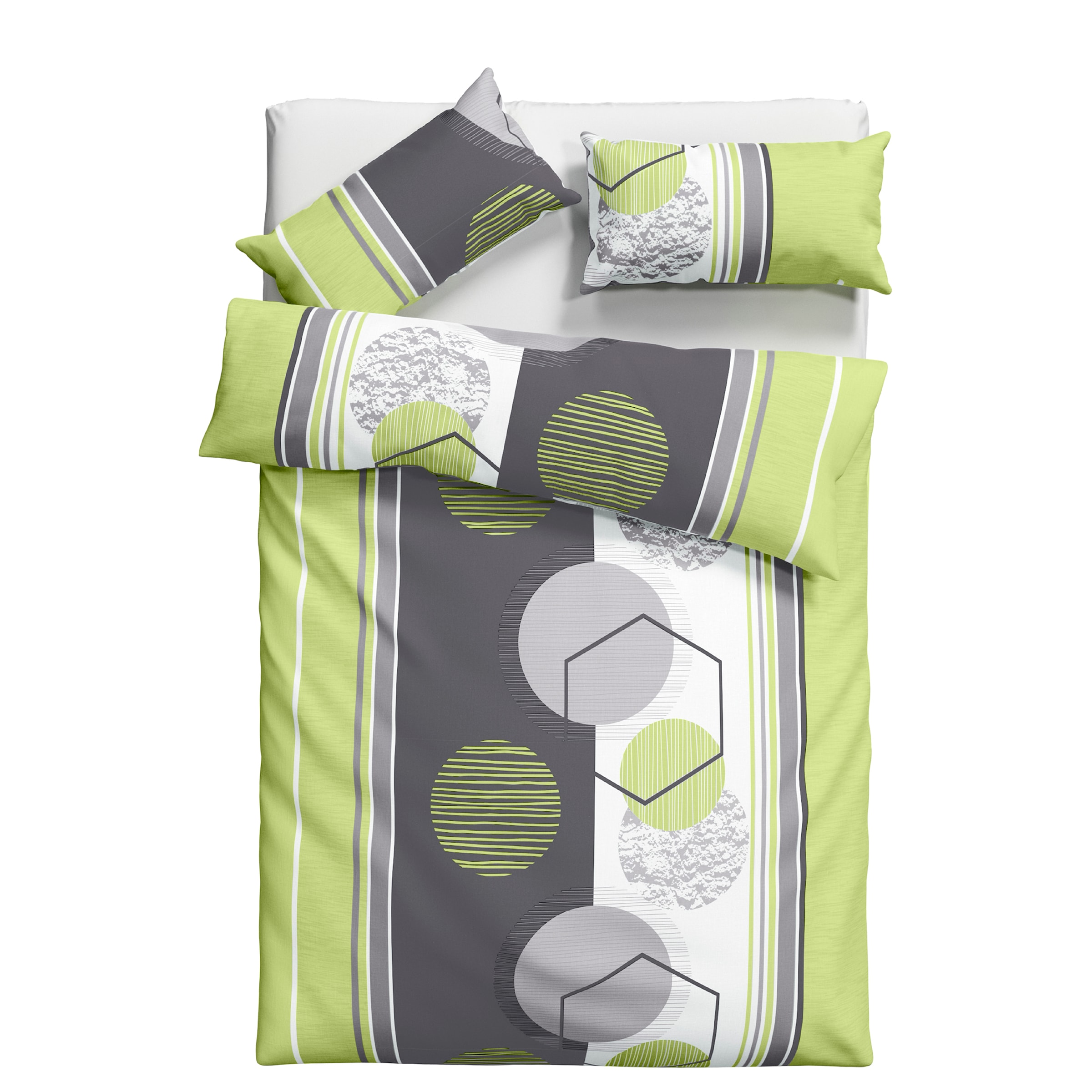 my home Bettwäsche »Emilia«, (2 tlg.), in unterschiedlichen Qualitäten, Kreise und Streifen Design