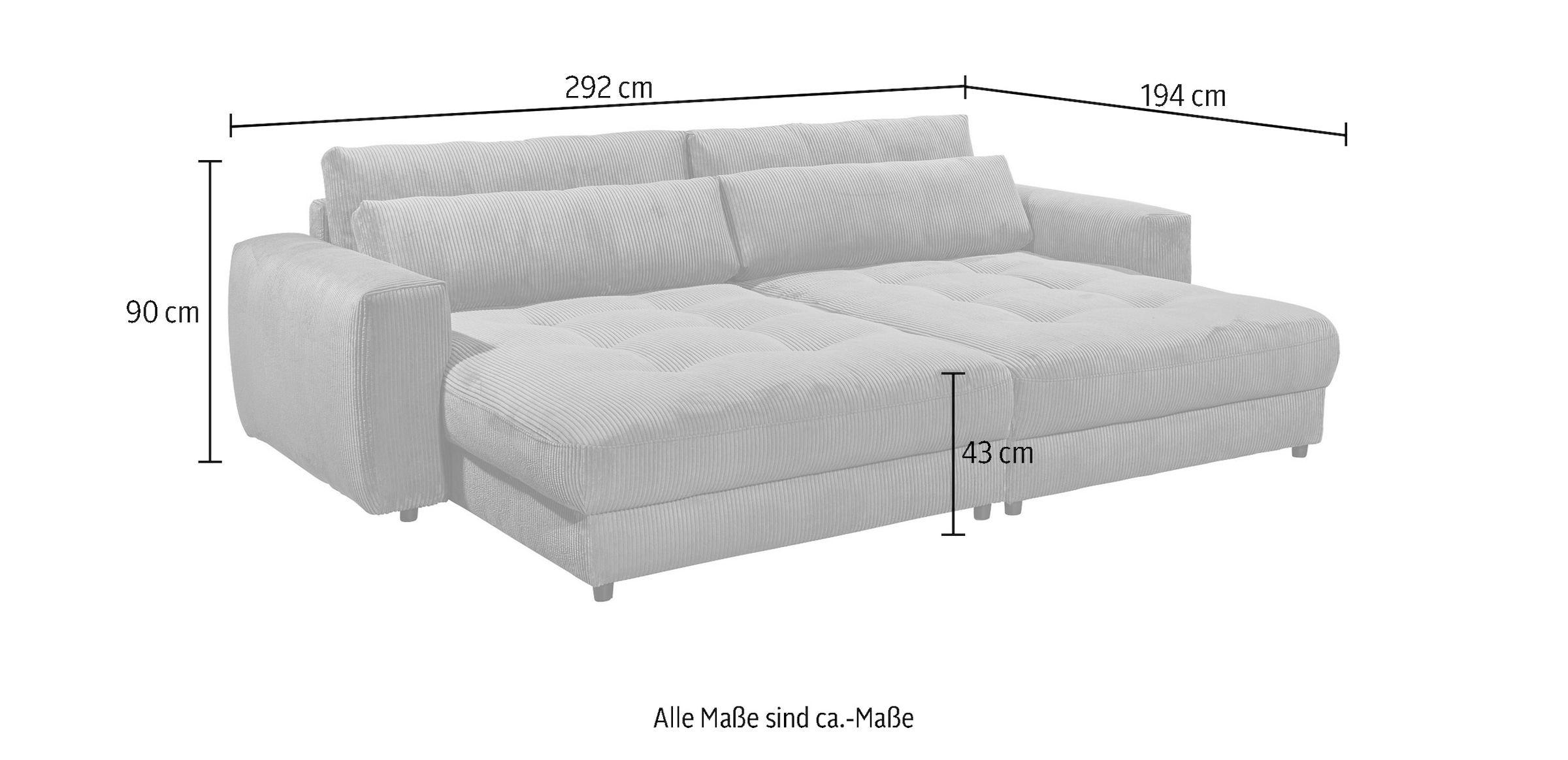 ED EXCITING DESIGN Loveseat »Barura 2 | und (2 BAUR stellbar, Rücken- frei Nierenkissen im Raum inkl. St.), Loveseat«, 2