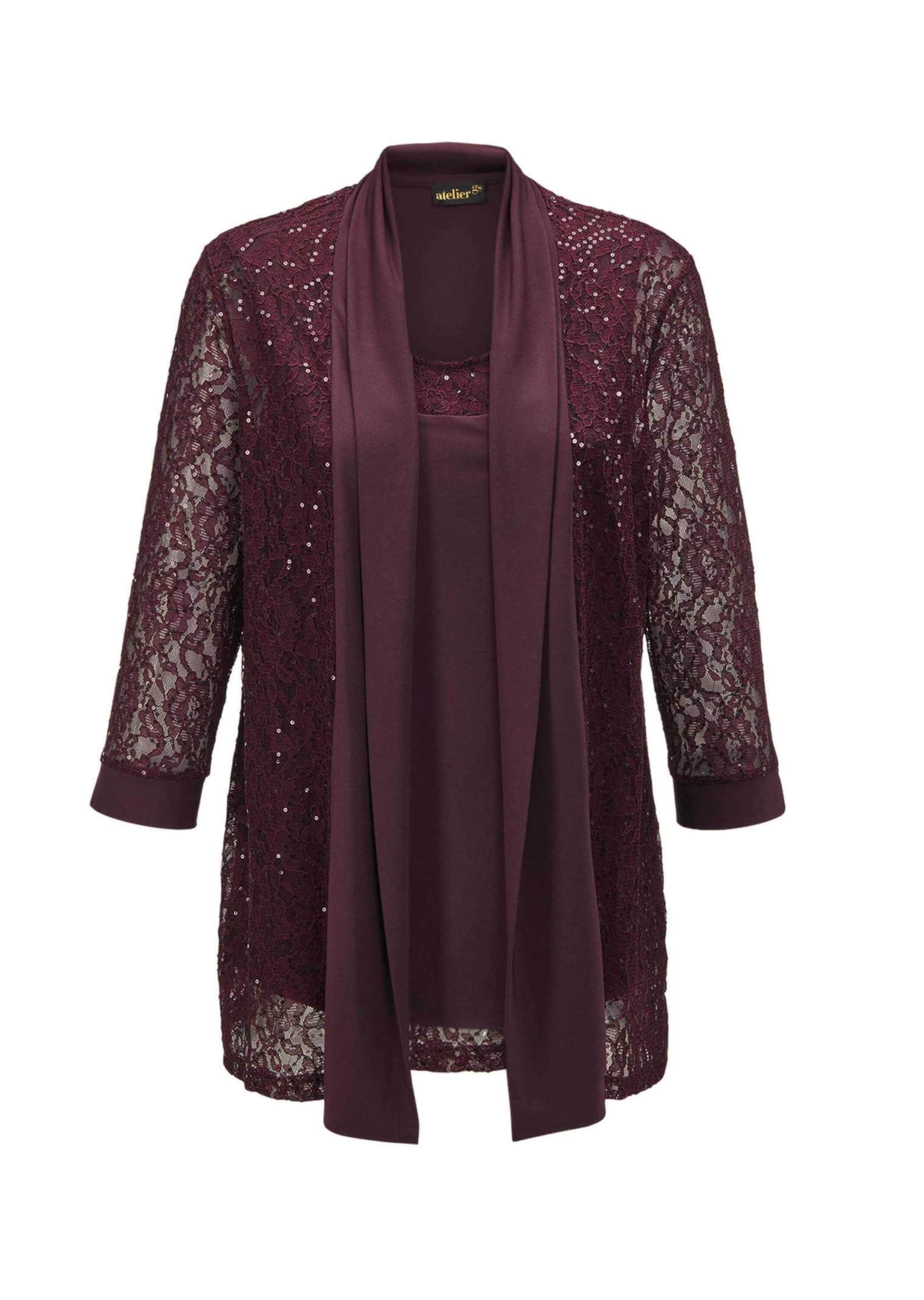 GOLDNER Klassische Bluse "Set aus glitzerndem Spitzenjäckchen und Top" günstig online kaufen