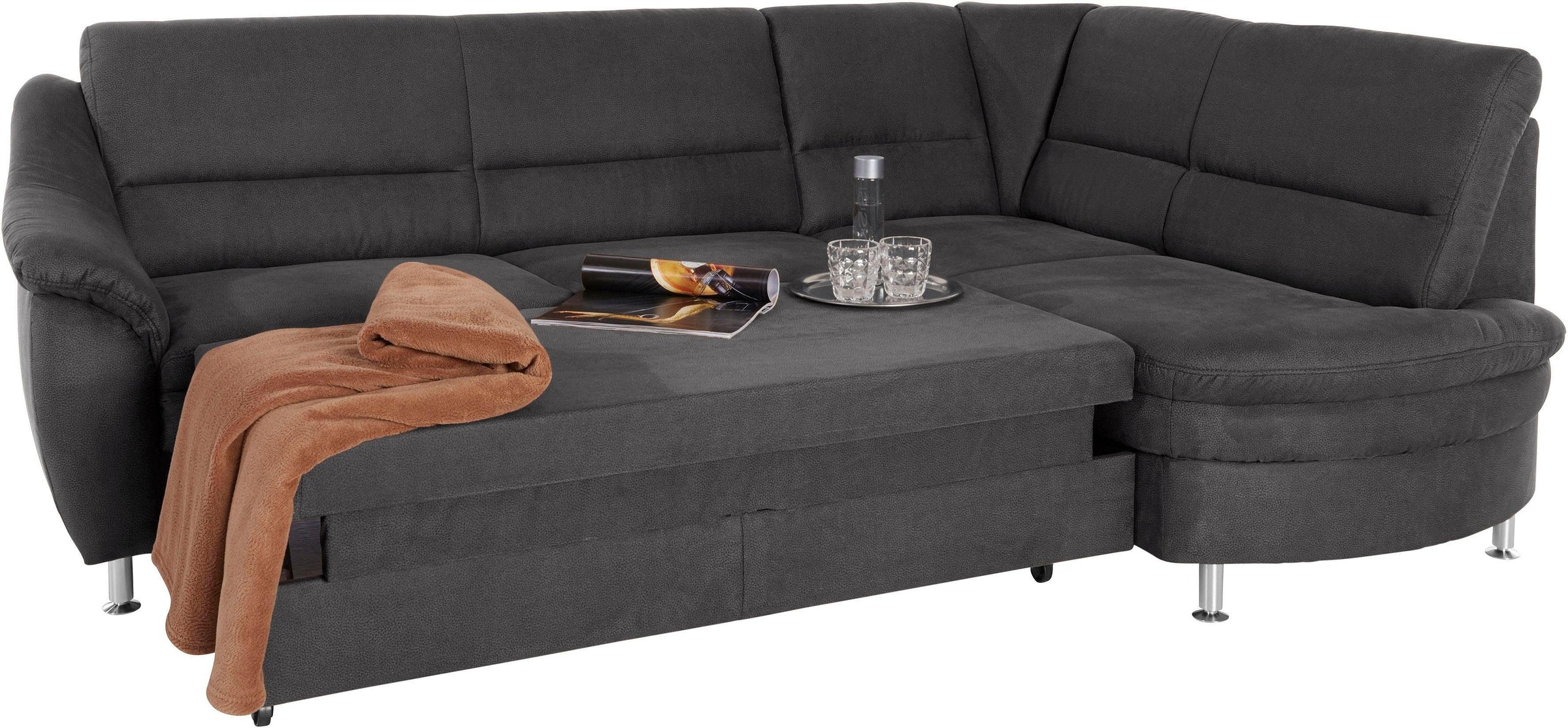 Home affaire Cardoso L-Shape Sofa Grey 4