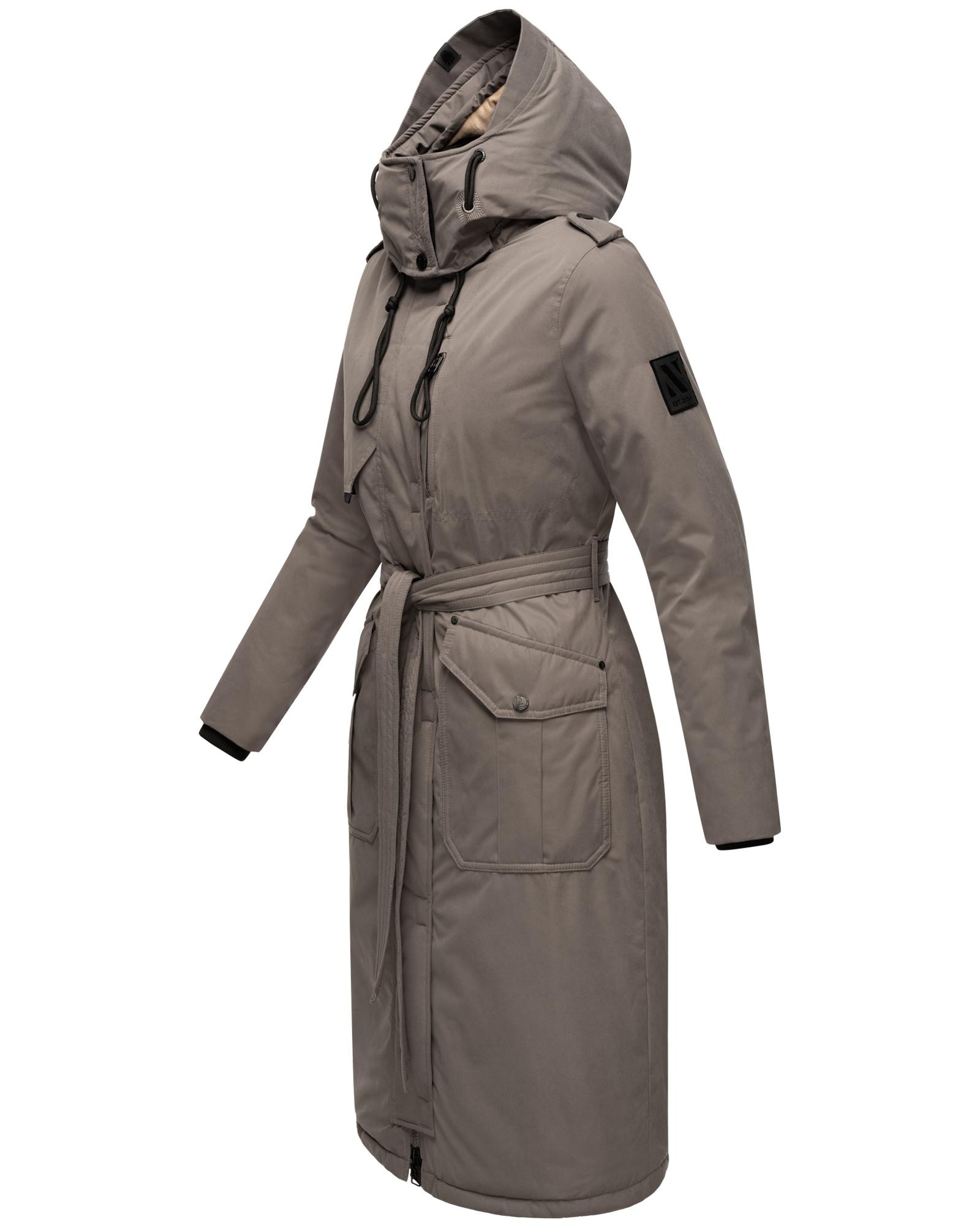 Navahoo Wintermantel "Hokulanii", Langer Winter Damenmantel mit Taillengürt günstig online kaufen