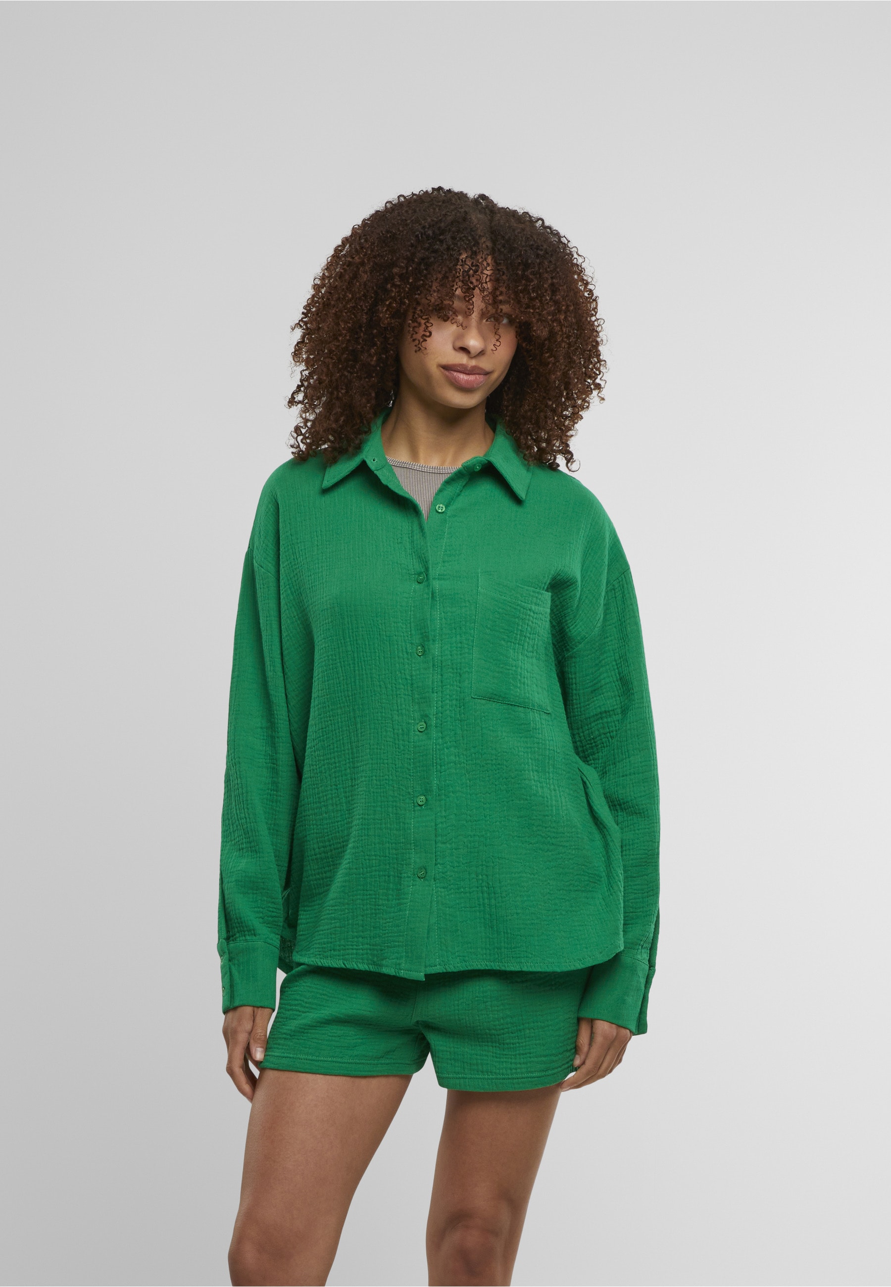 URBAN CLASSICS Klassische Bluse »Urban Classics Ladies Oversized Musselin Blouse«