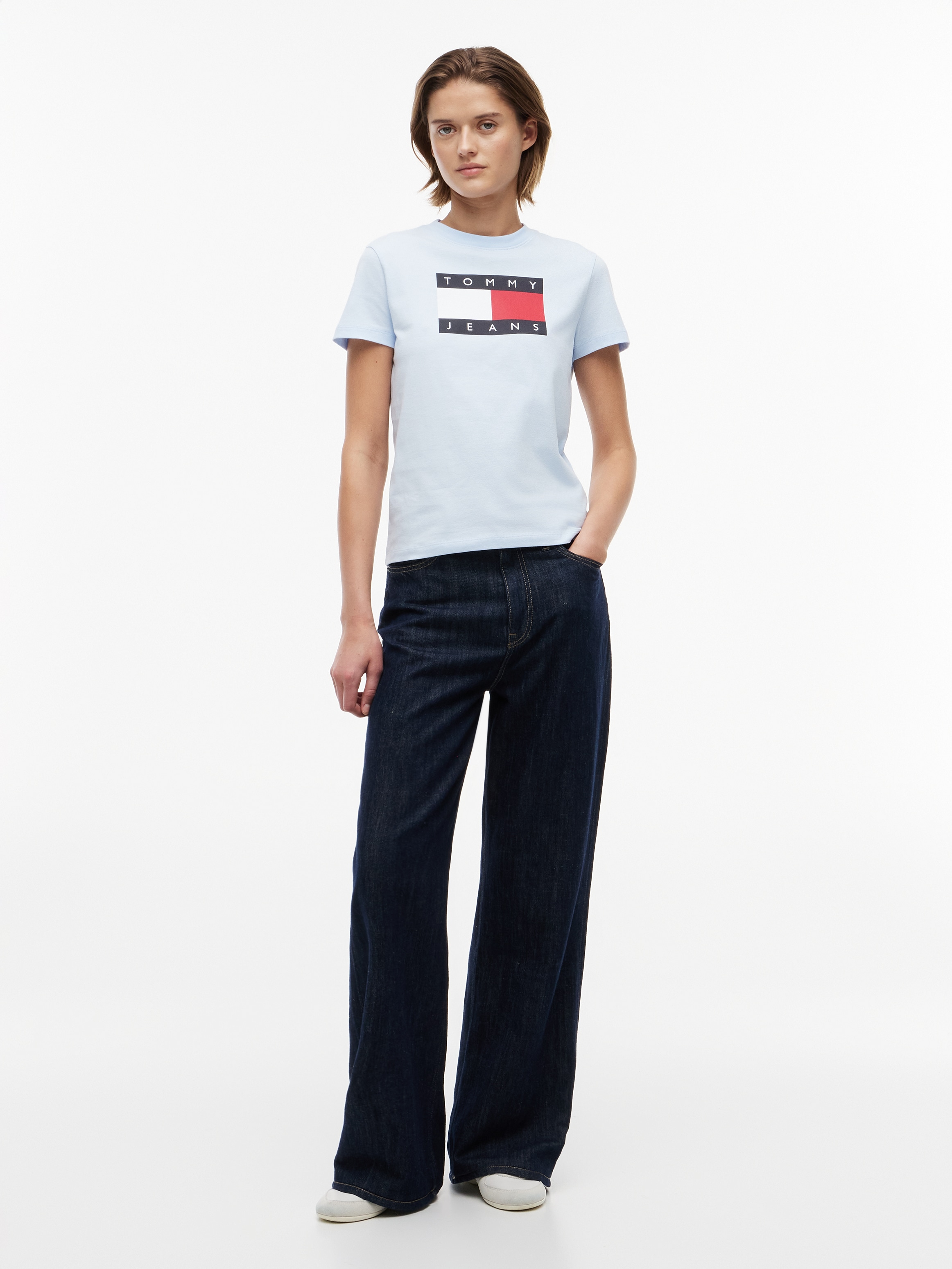 Tommy Jeans Kurzarmshirt »TJW REG TJ FLAG SS TEE« Baumwolle, Logodruck, regular fit