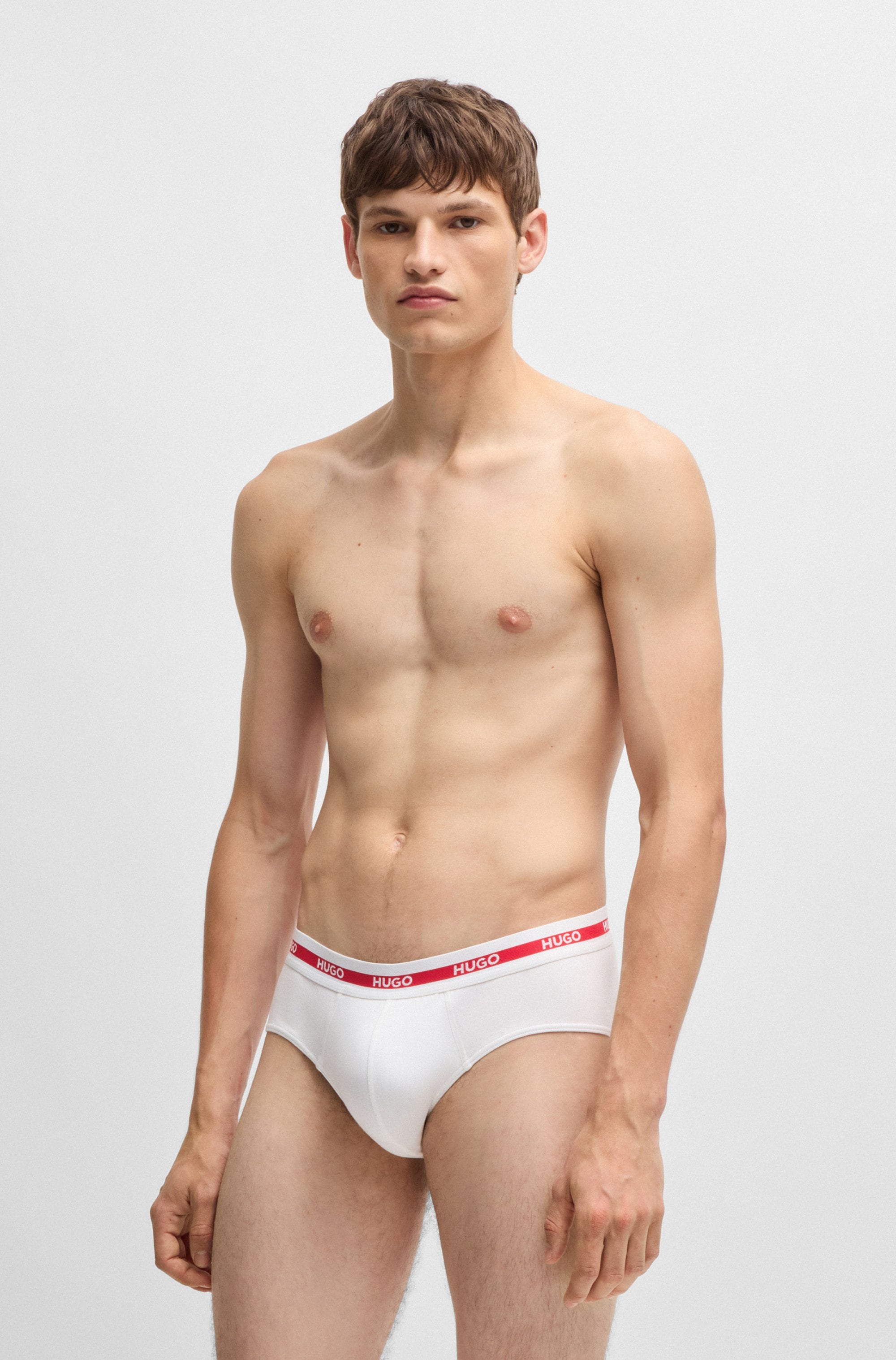 HUGO Underwear Slip, (Packung, 3 St., Im Dreierpack), mit Kontraststreifen und Logoschriftzügen auf dem Bund